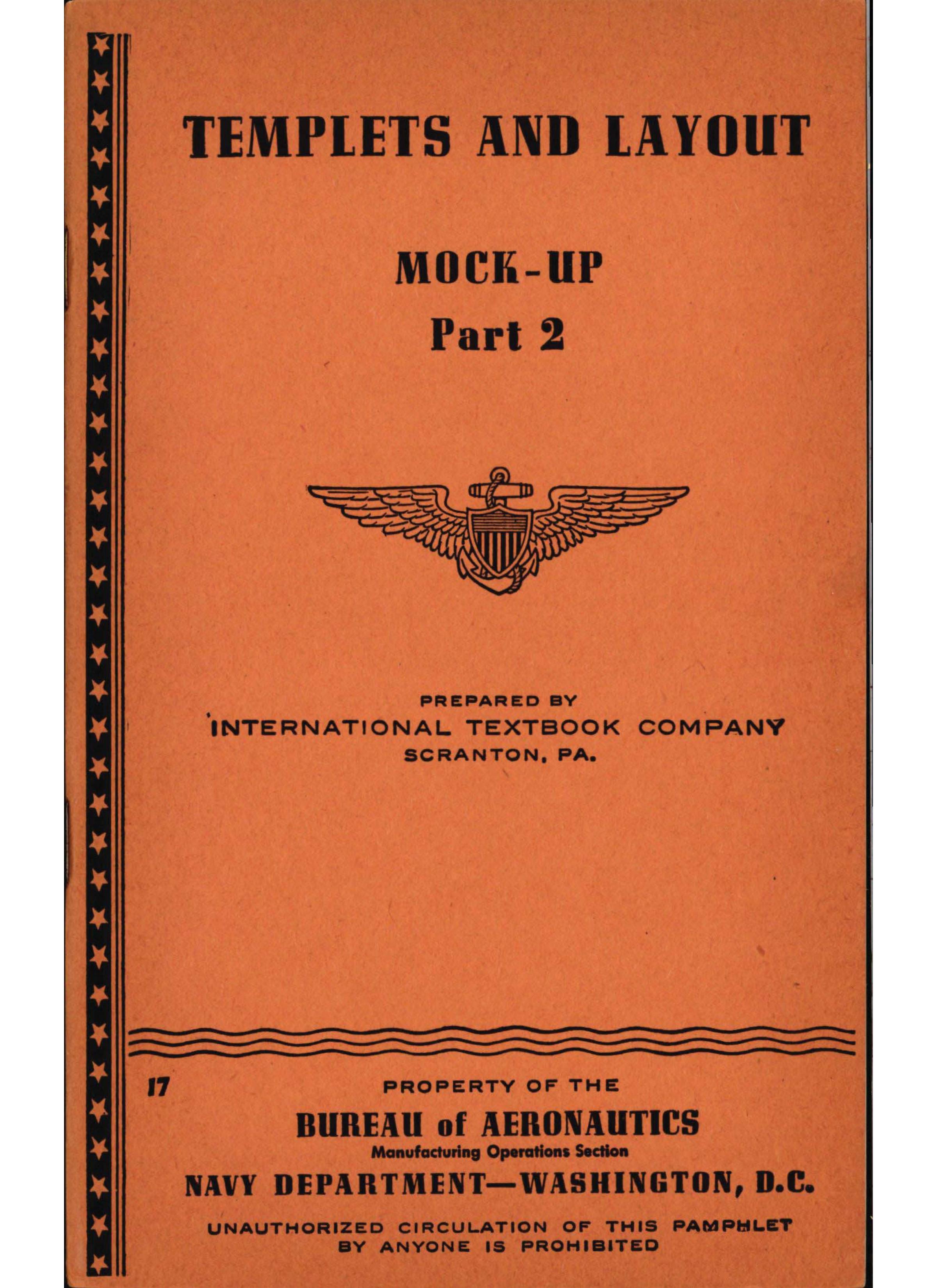 Sample page 1 from AirCorps Library document: Templets and Layout - Mock Up Part 2 - Bureau of Aeronautics