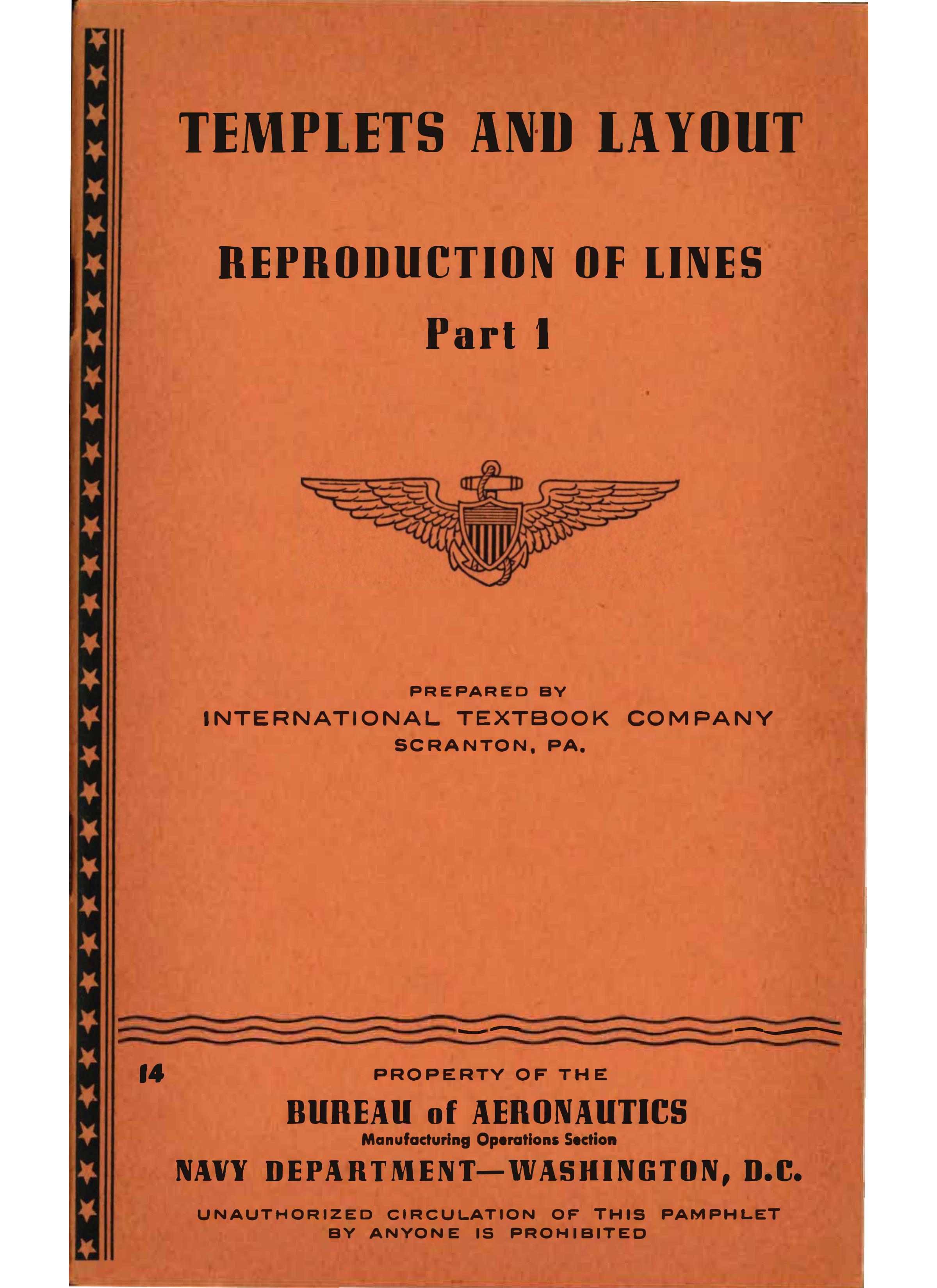 Sample page 1 from AirCorps Library document: Templets and Layout - Reproduction of Lines Part 1 - Bureau of Aeronautics
