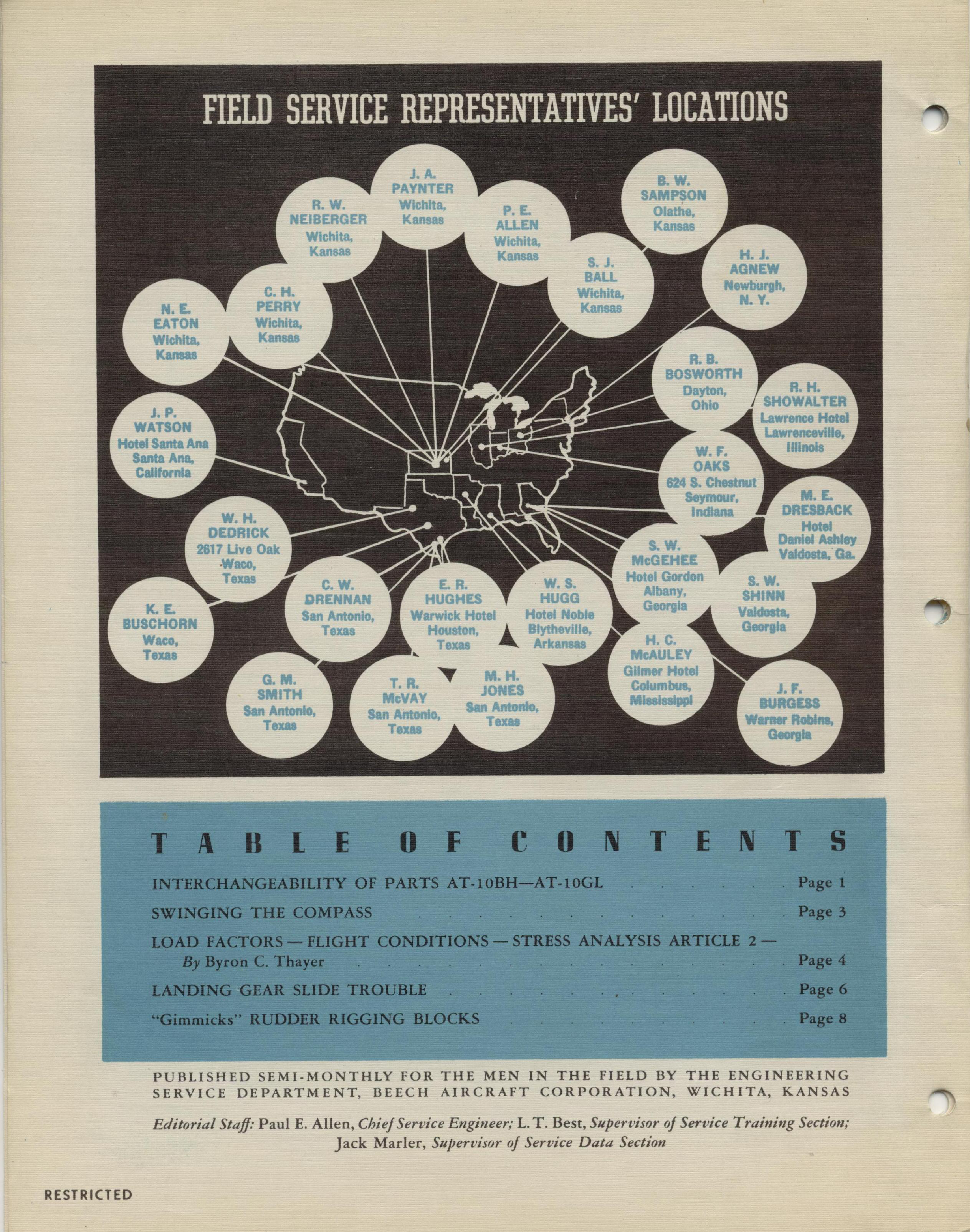 Sample page 2 from AirCorps Library document: Vol. I, No. 2 - Beechcraft Engineering Service