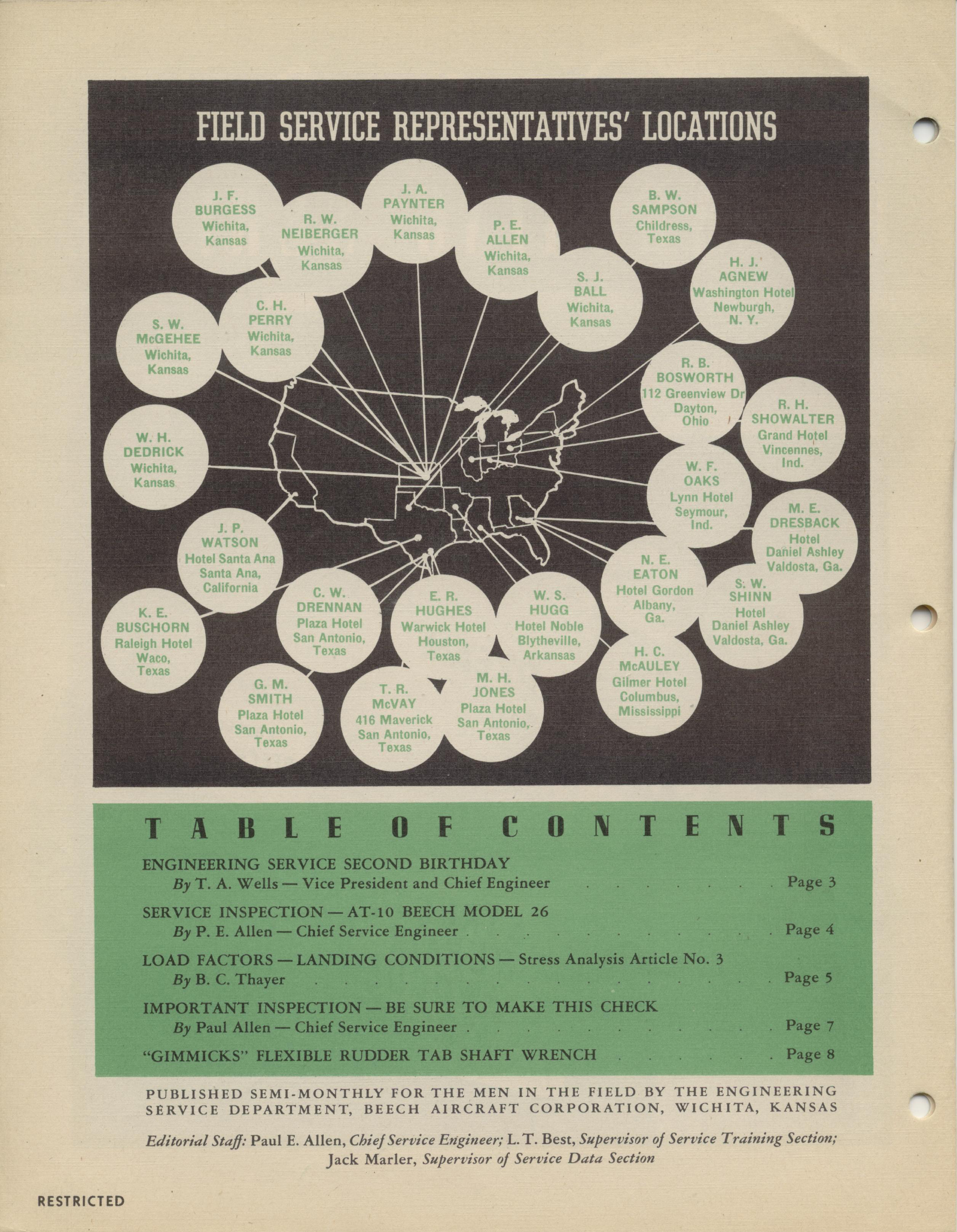 Sample page 2 from AirCorps Library document: Vol. I, No. 4 - Beechcraft Engineering Service