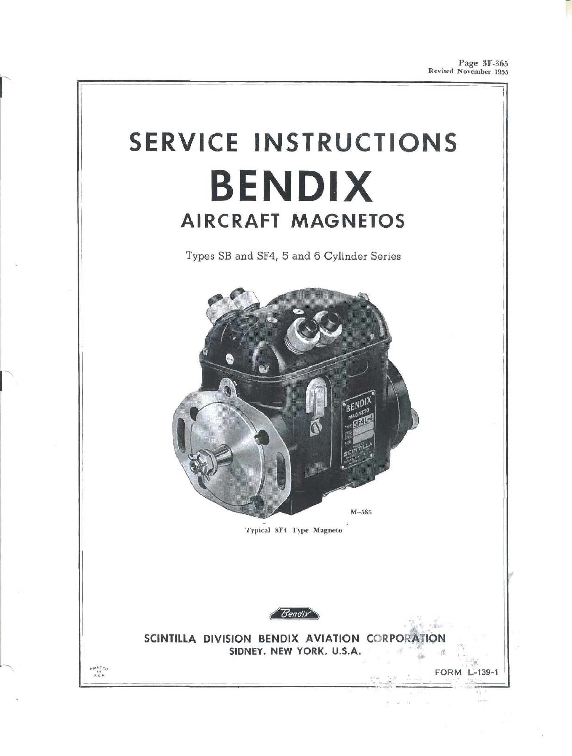 Sample page 1 from AirCorps Library document: Service Instructions for Bendix Aircraft Magnetos