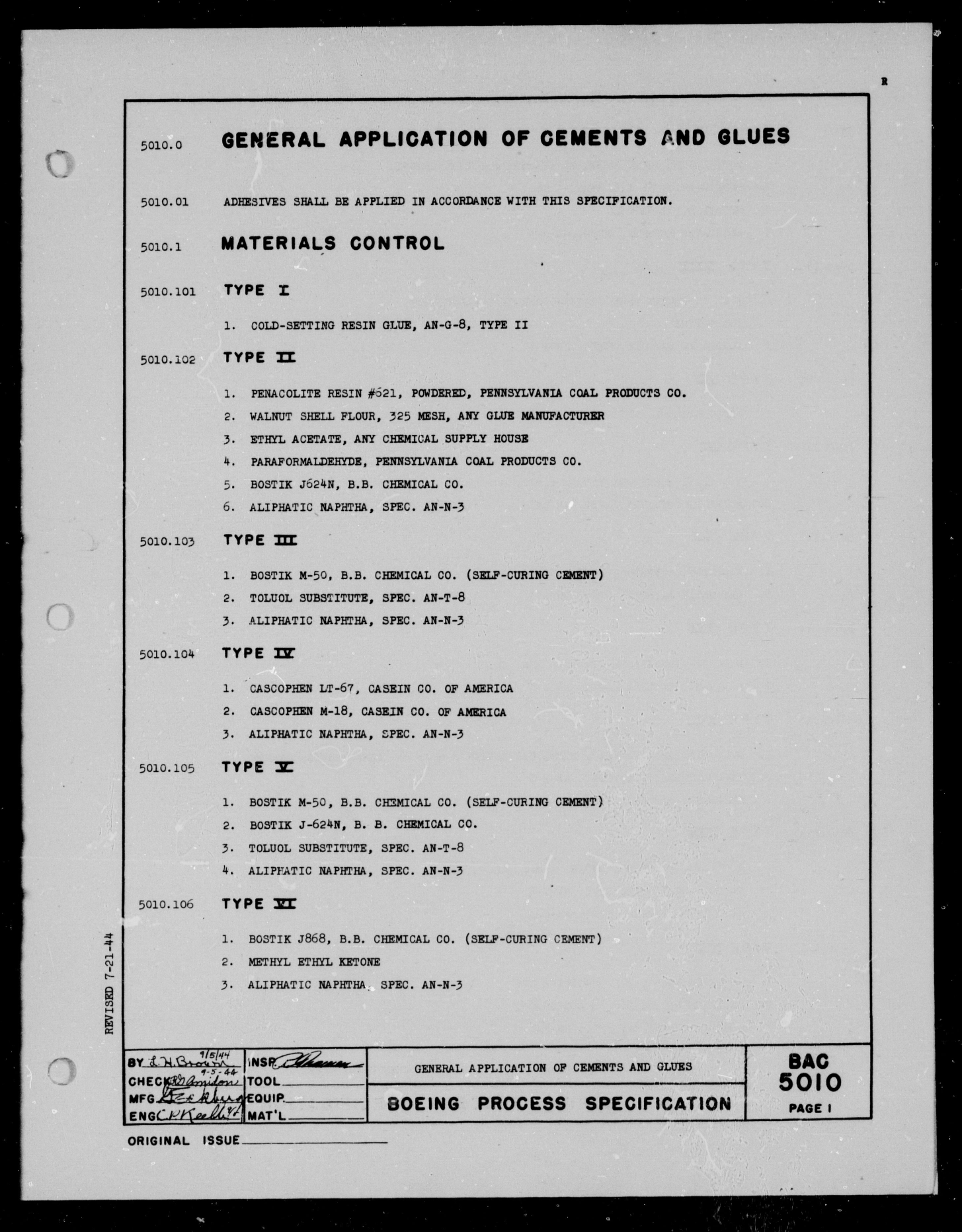 Sample page 1 from AirCorps Library document: General Application of Cements and Glues