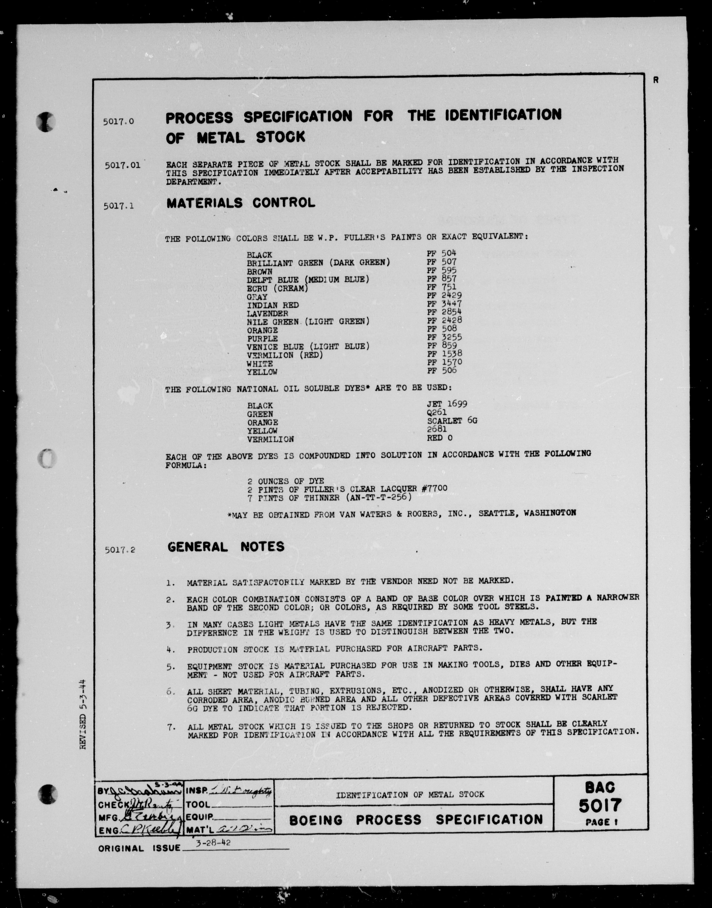 Sample page 1 from AirCorps Library document: Identification of Metal Stock