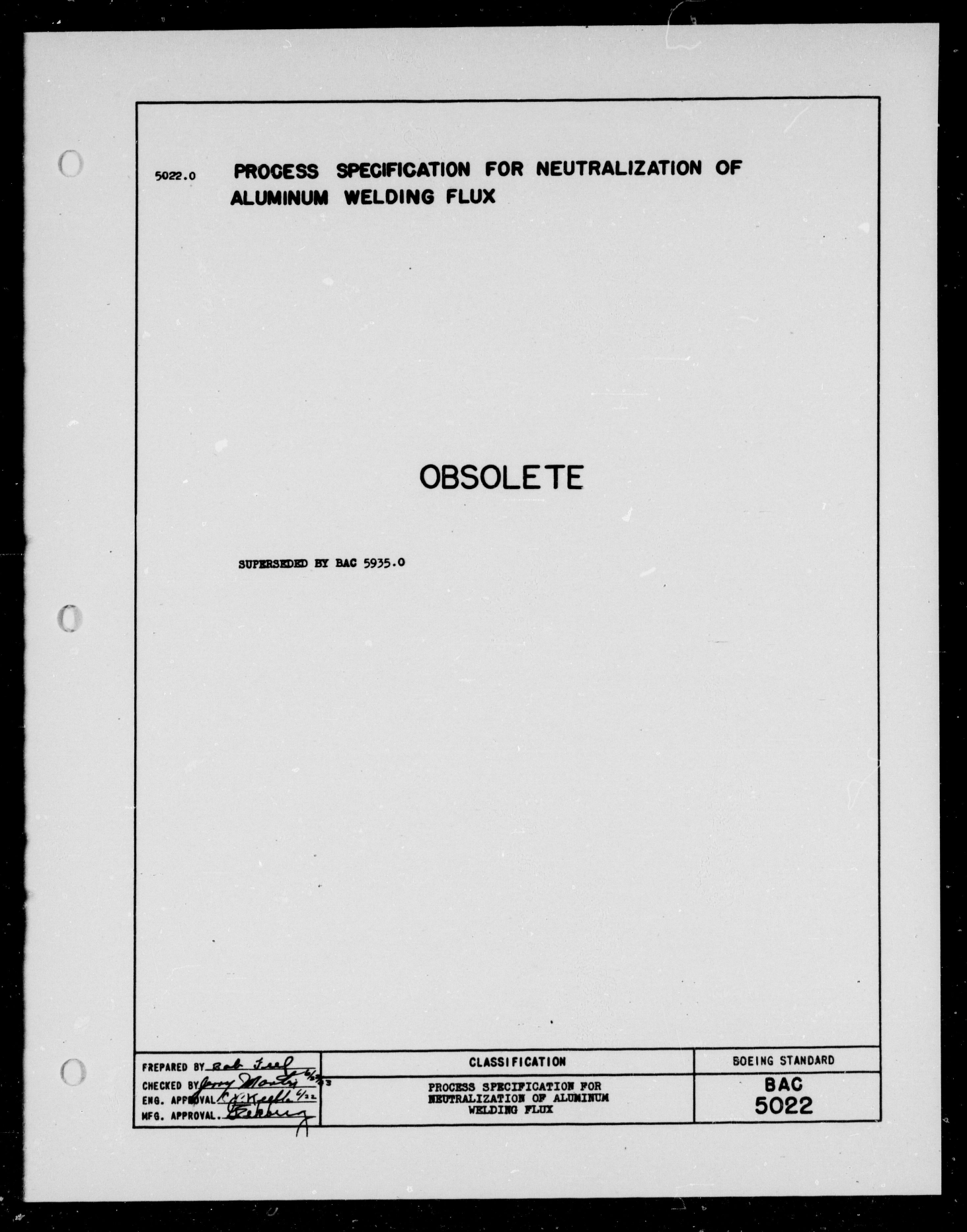 Sample page 1 from AirCorps Library document: Neutralization of Aluminum Welded Flux