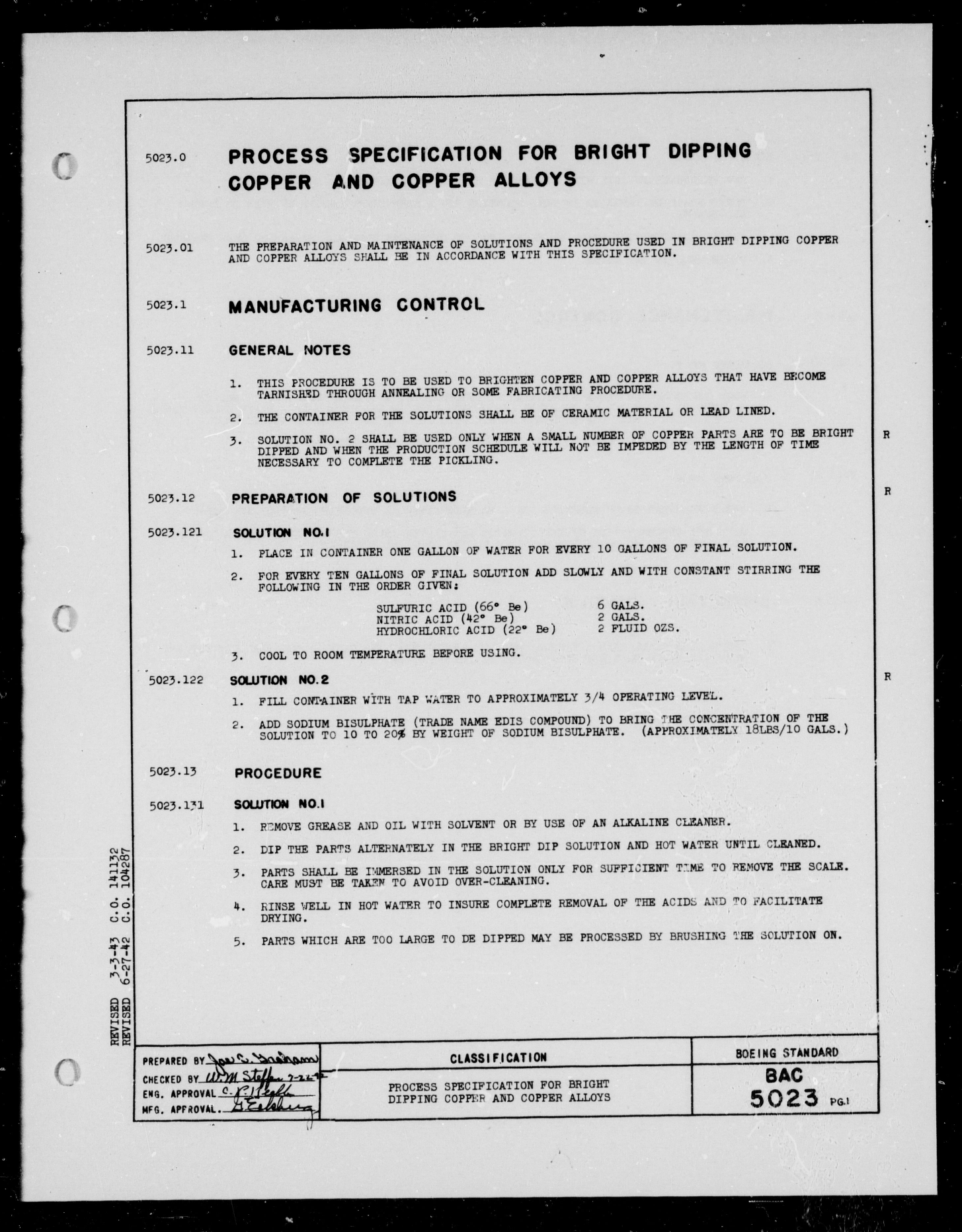Sample page 1 from AirCorps Library document: Bright Dipping Copper and Copper Alloys