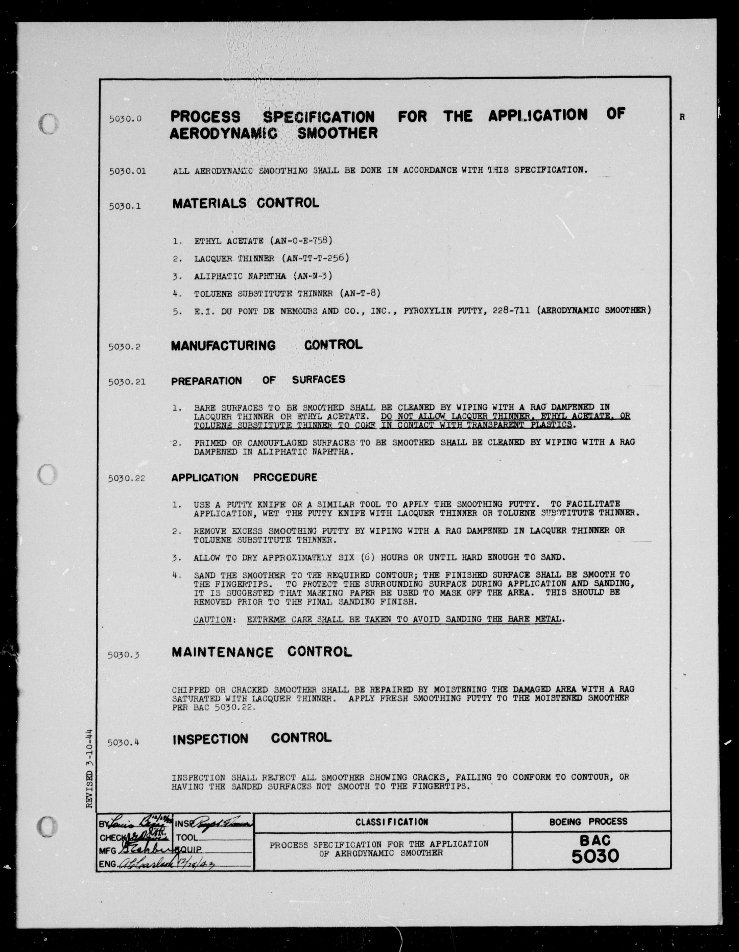 Sample page 1 from AirCorps Library document: Application of Aerodynamic Smoother