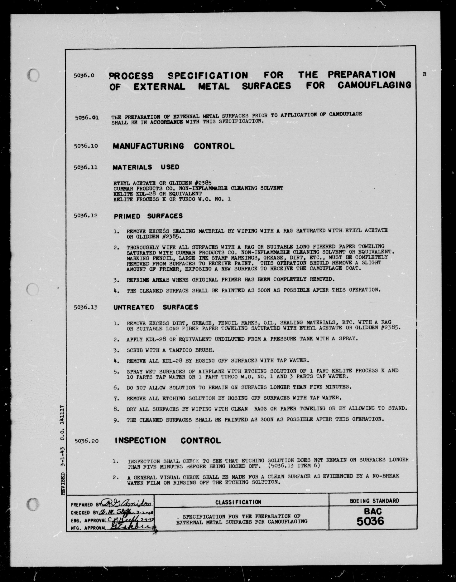 Sample page 1 from AirCorps Library document: Preparation of External Metal Surfaces for Camouflaging
