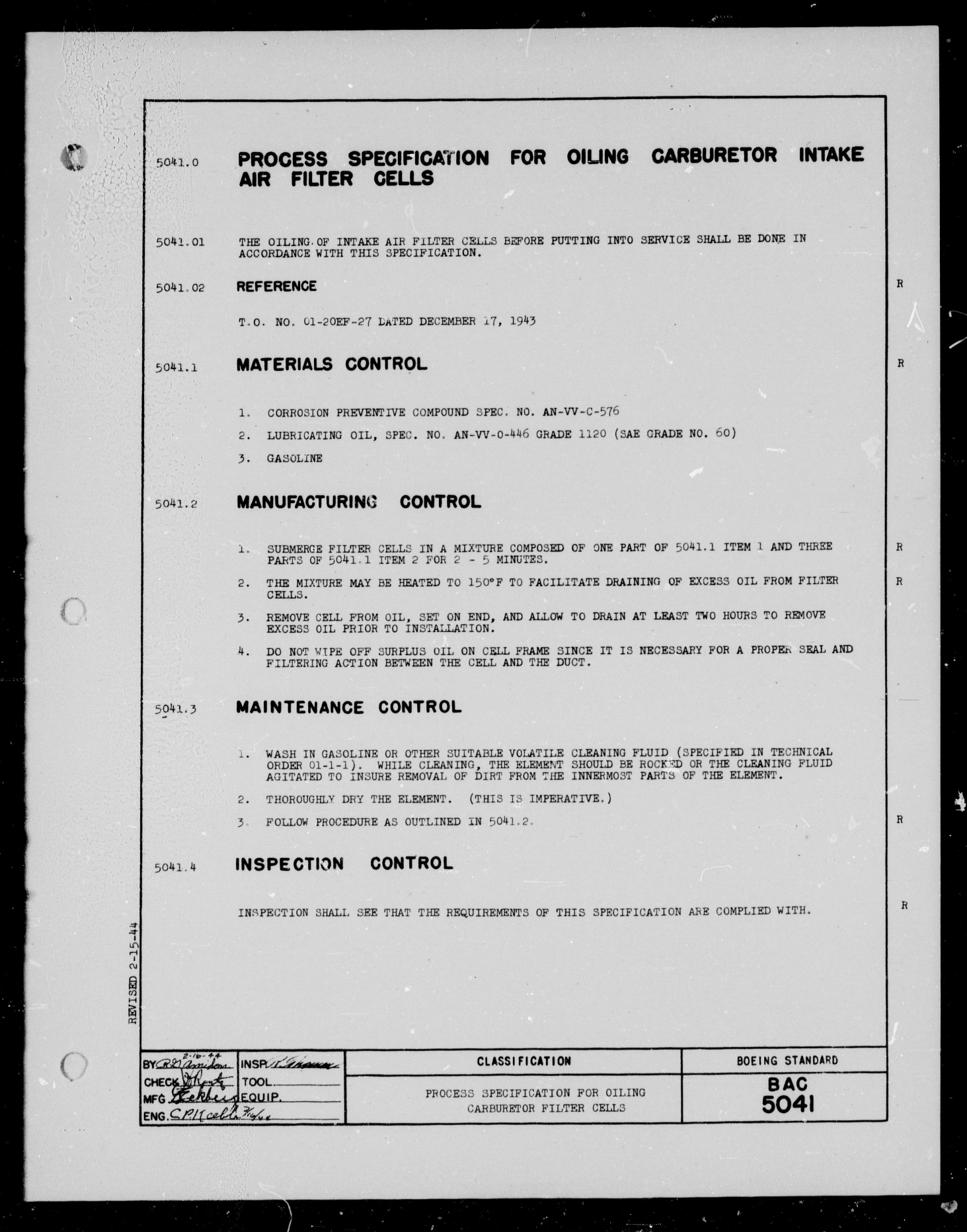 Sample page 1 from AirCorps Library document: Oiling Carburetor Filter Cells