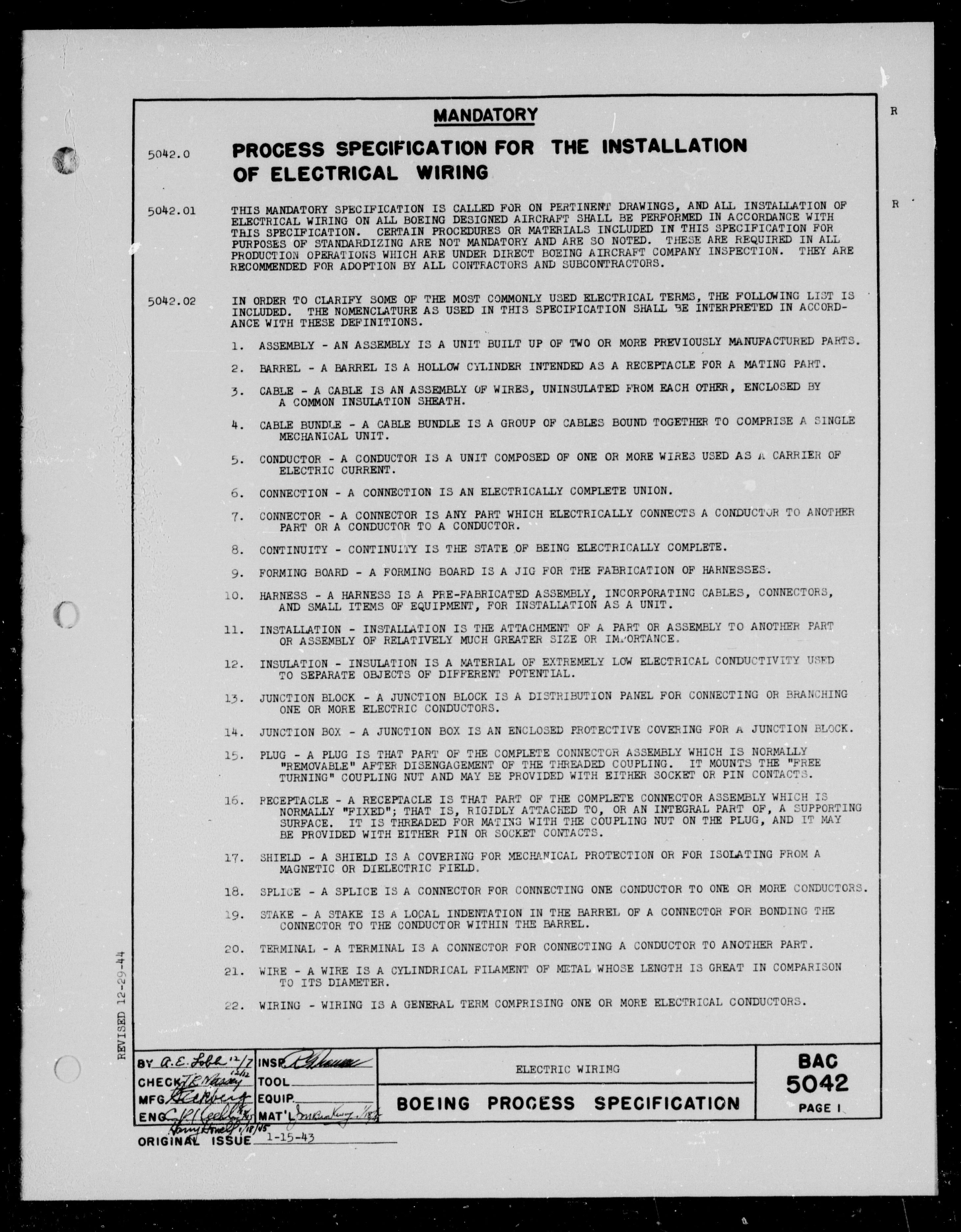 Sample page 1 from AirCorps Library document: Electric Wiring