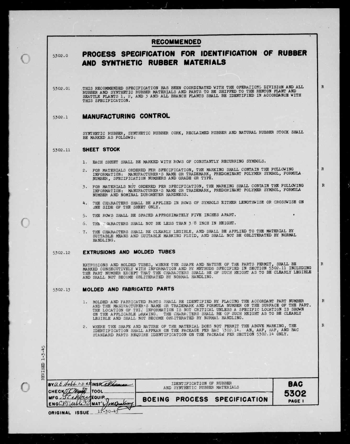 Sample page 1 from AirCorps Library document: Identification of Rubber and Synthetic Rubber Materials