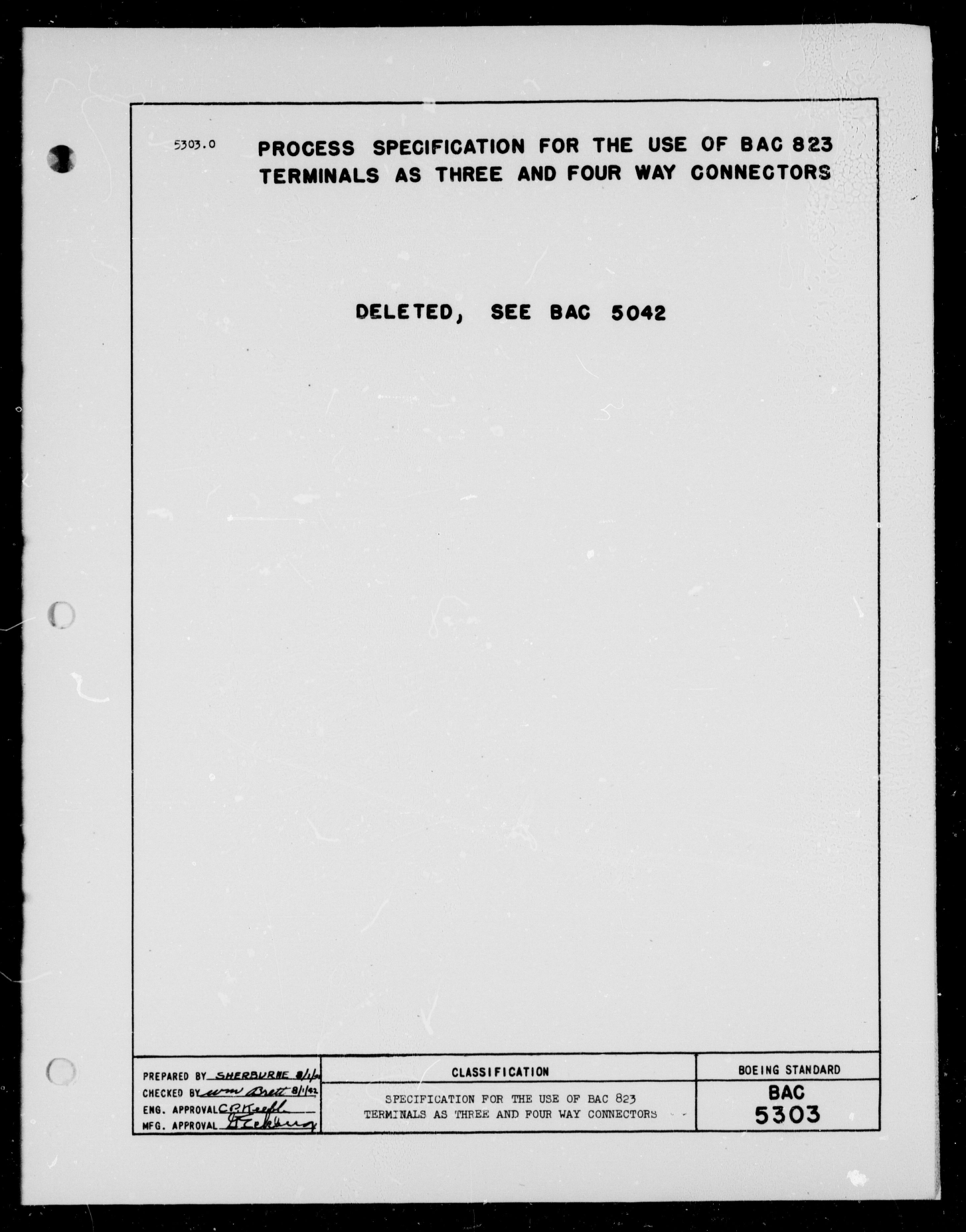 Sample page 1 from AirCorps Library document: Use of BAC Terminals as Three and Four Way Connectors