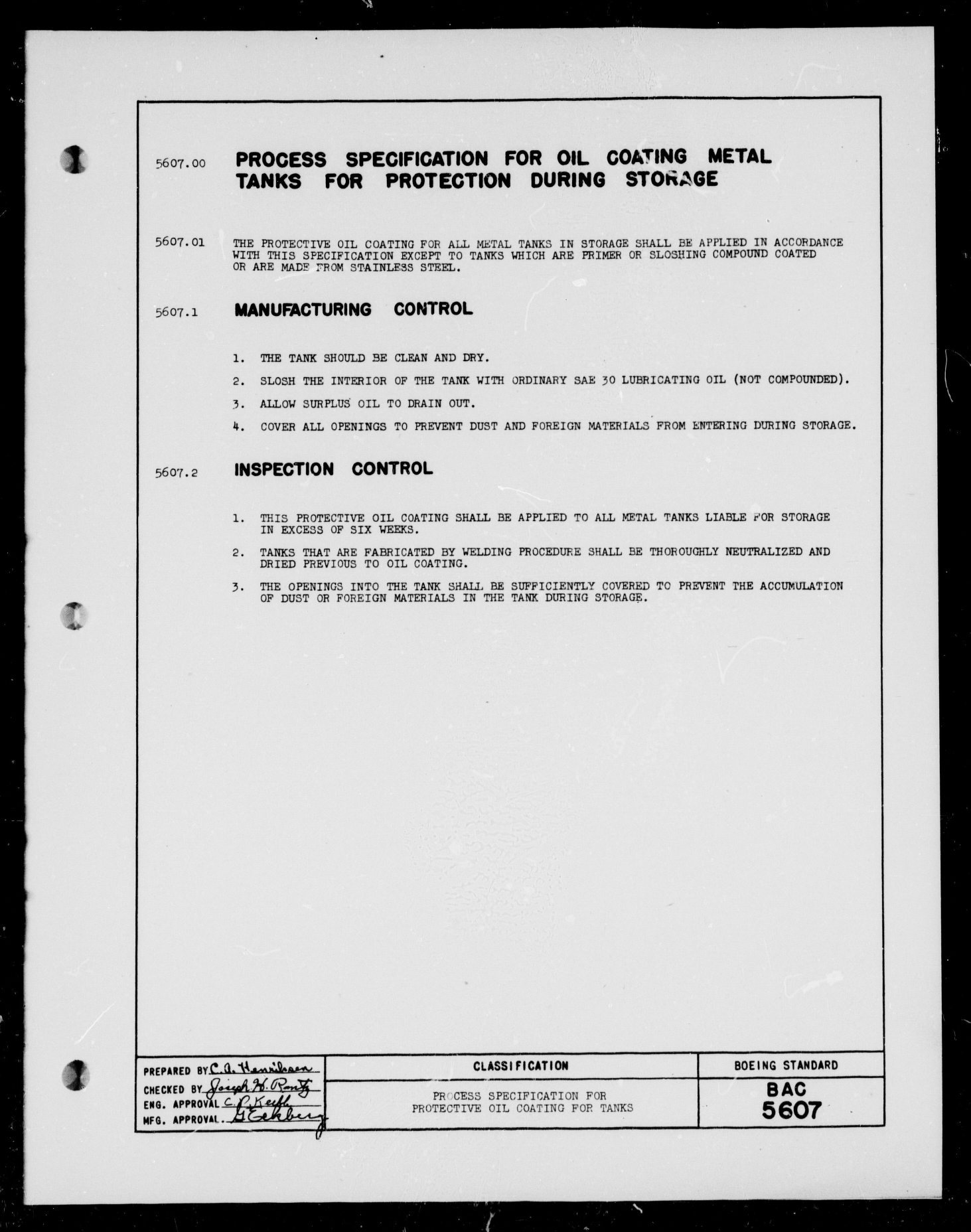 Sample page 1 from AirCorps Library document: Protective Oil Coating for Tanks