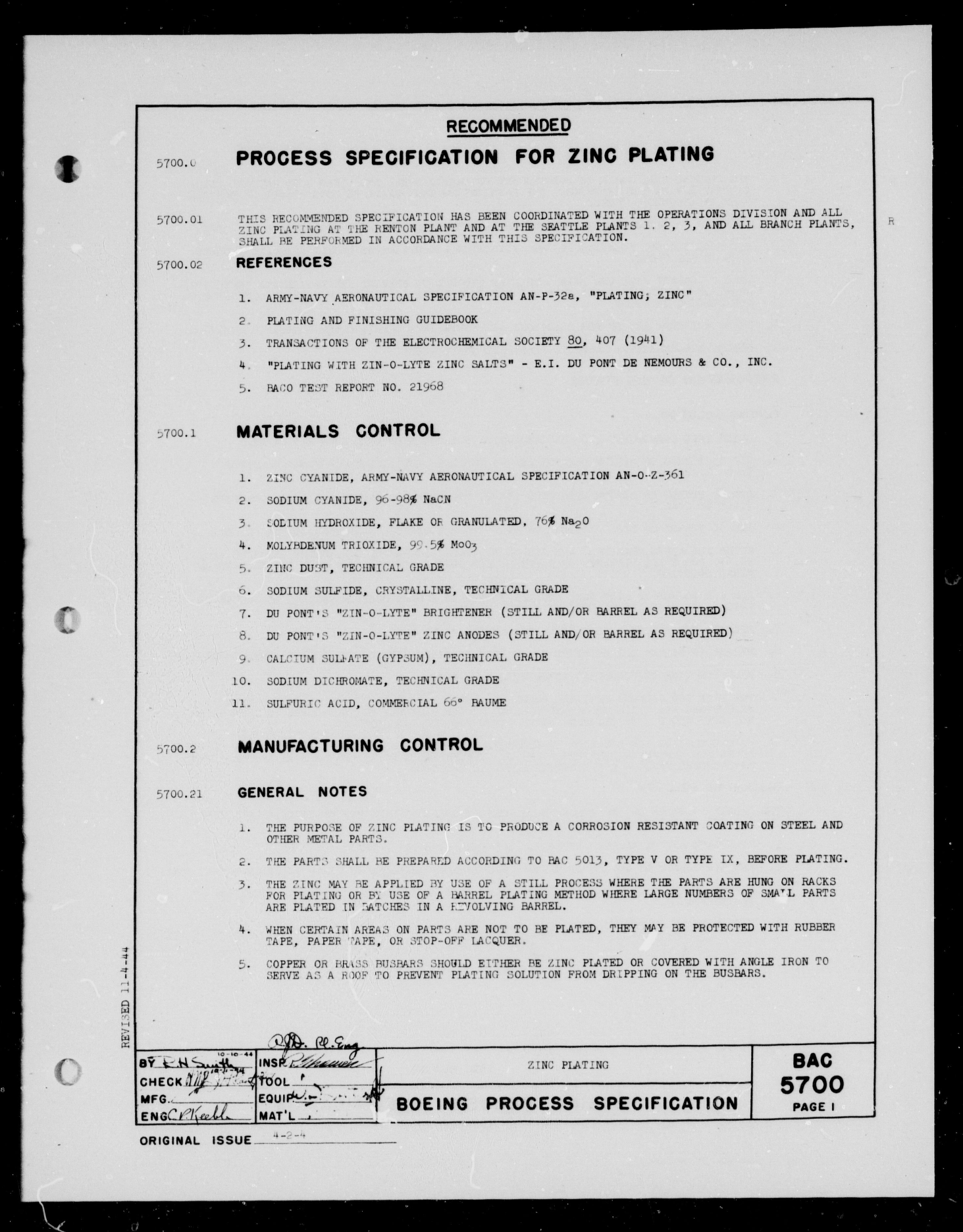 Sample page 1 from AirCorps Library document: Zinc Plating