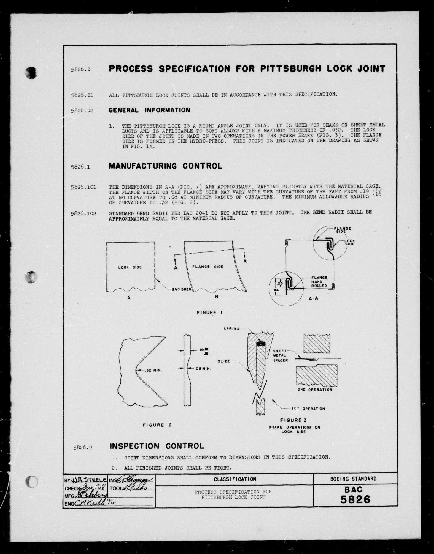 Sample page 1 from AirCorps Library document: Pittsburgh Lock Joint