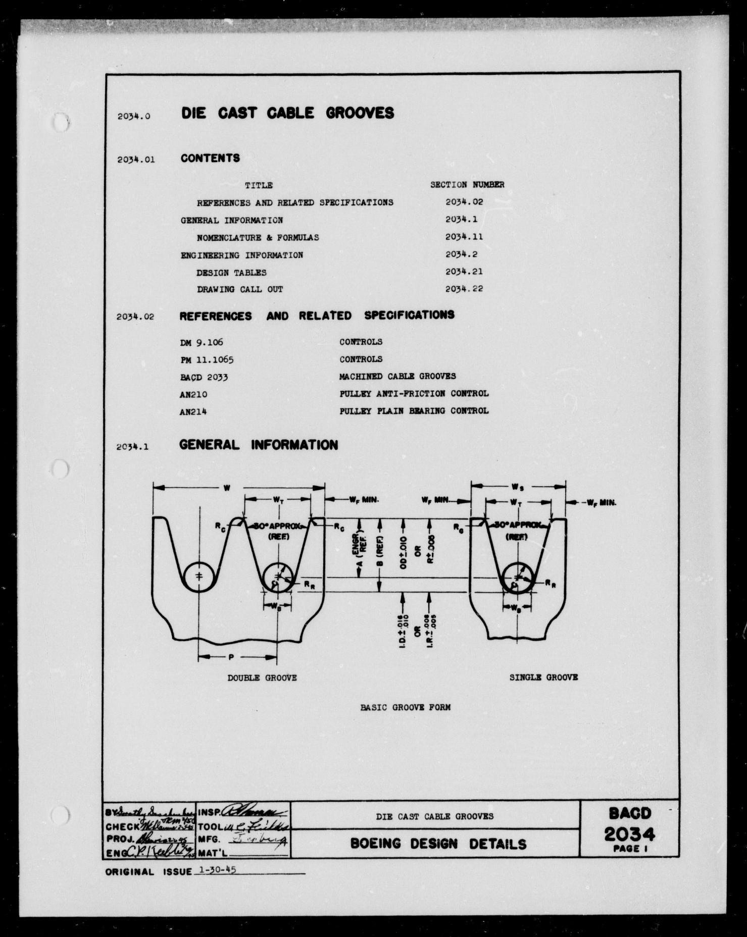 Sample page 1 from AirCorps Library document: Die Cast Cable Grooves