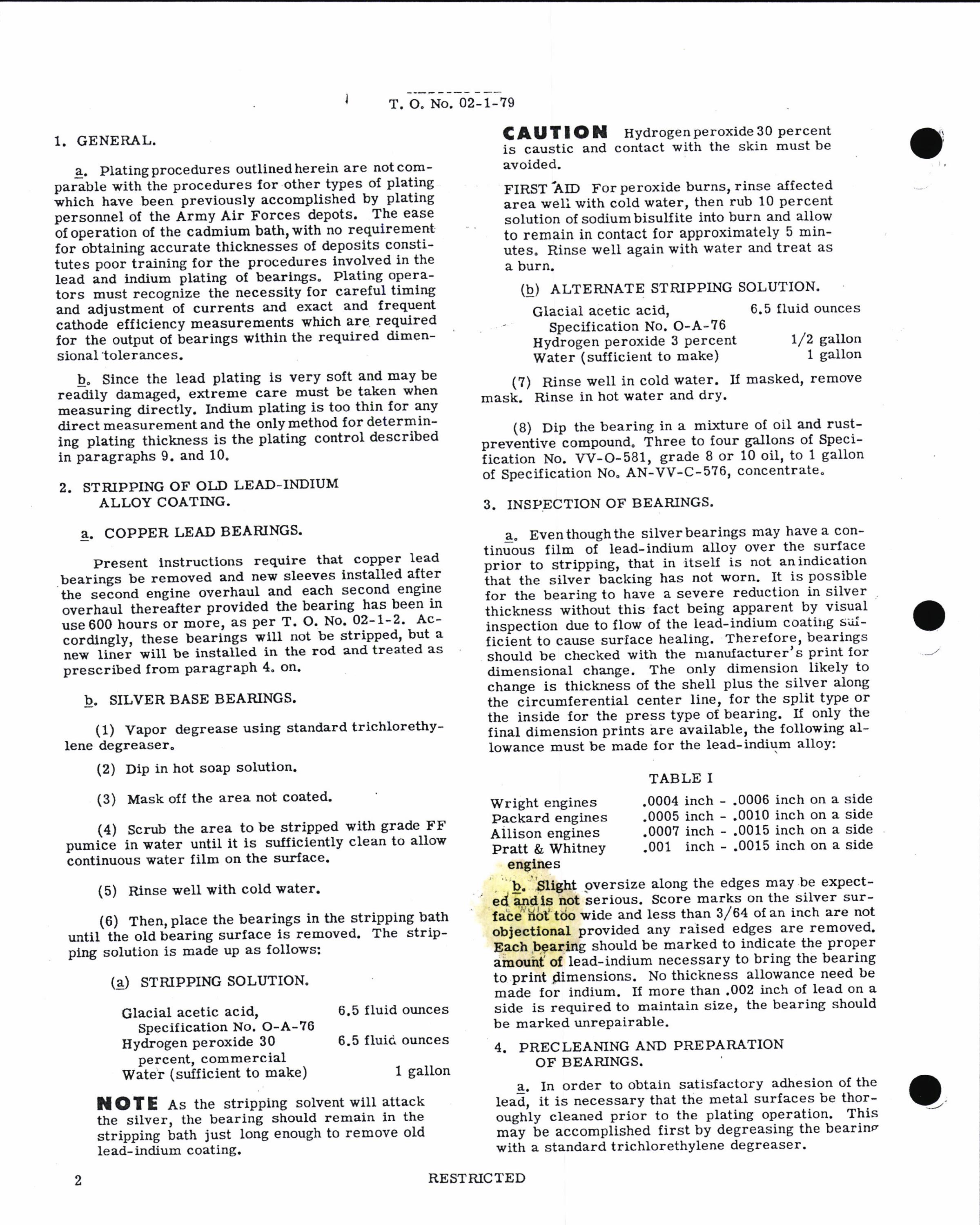 Sample page 2 from AirCorps Library document: Lead & Indium Plating on Bronze, Lead-Copper & Silver Bearings in Engines