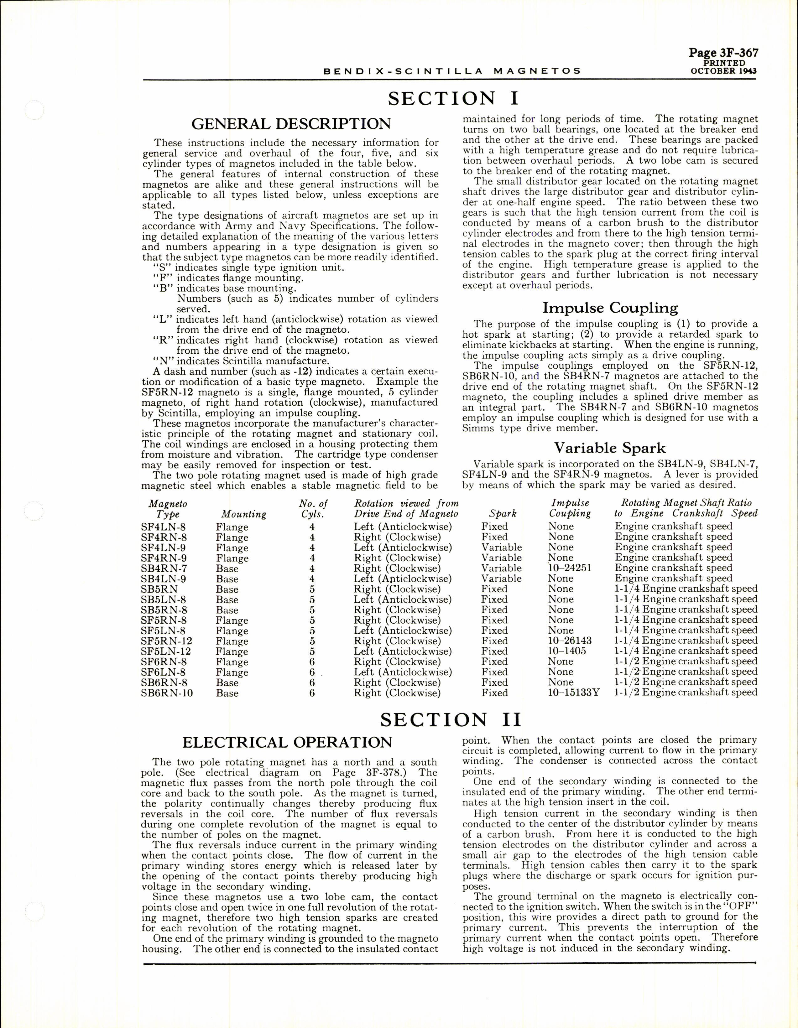 Sample page 3 from AirCorps Library document: Service Instructions for Bendix-Scintilla Aircraft Magnetos Types SB and SF