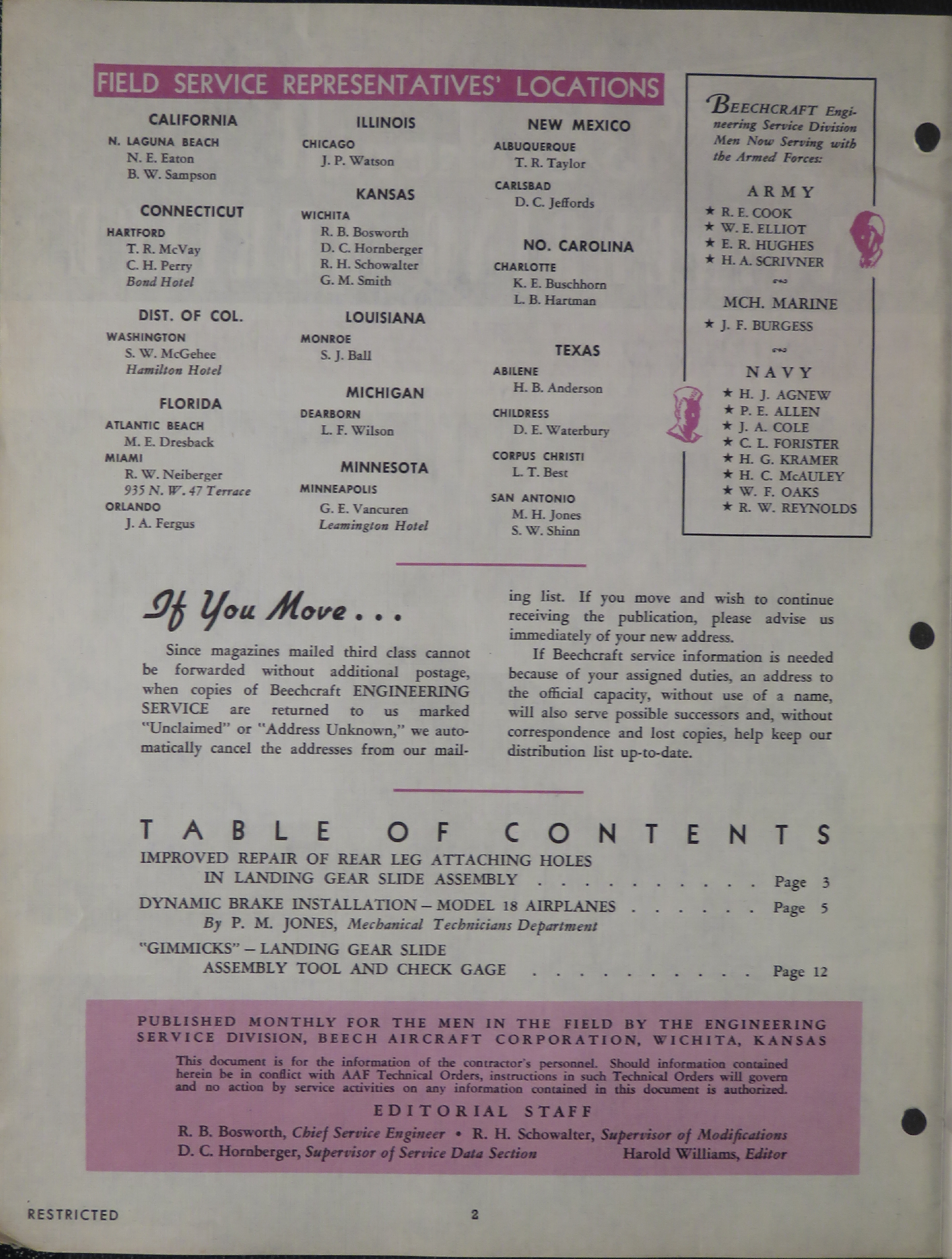 Sample page 2 from AirCorps Library document: Vol. II, No. 18 - Beechcraft Engineering Service