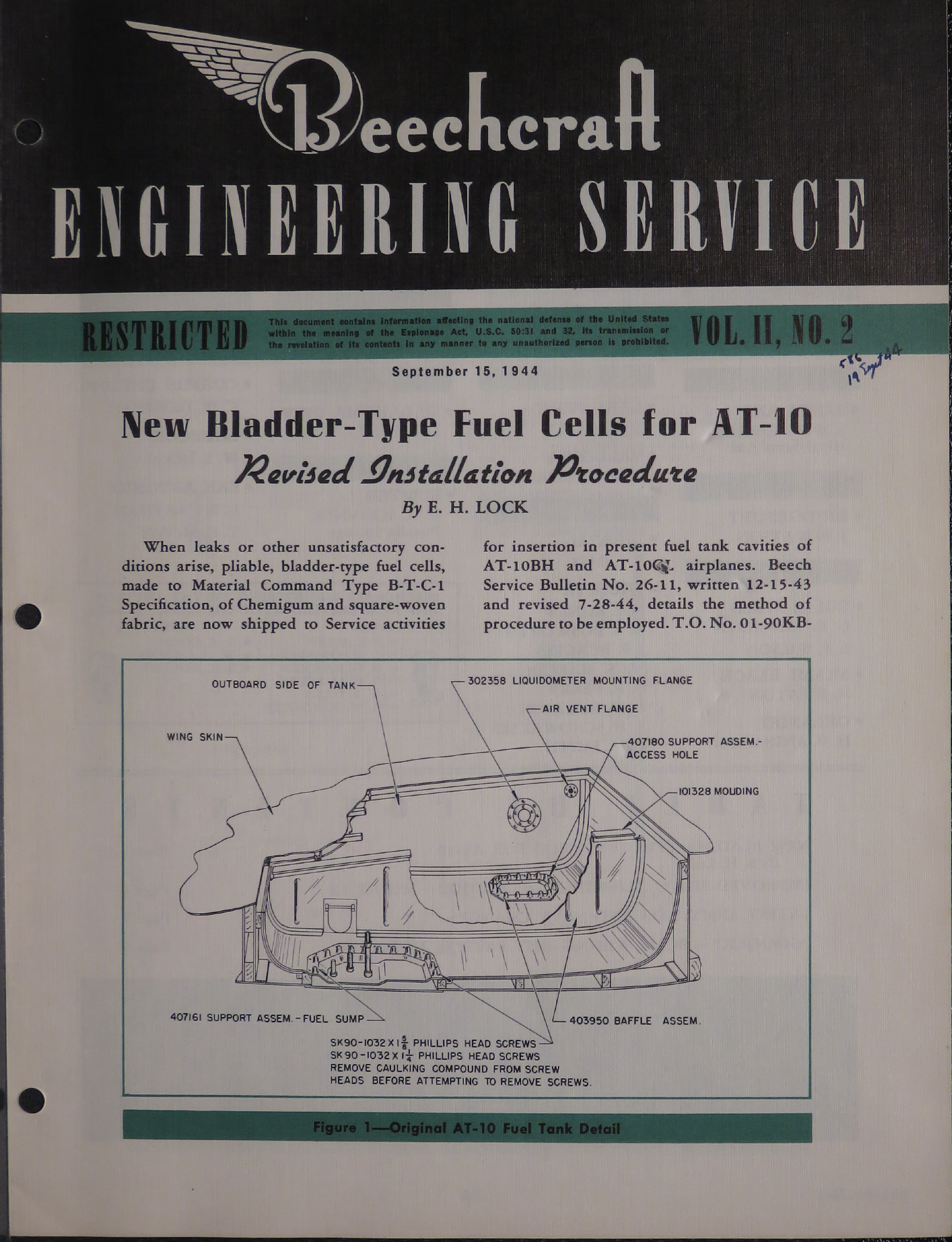 Sample page 1 from AirCorps Library document: Vol. II, No. 2 - Beechcraft Engineering Service