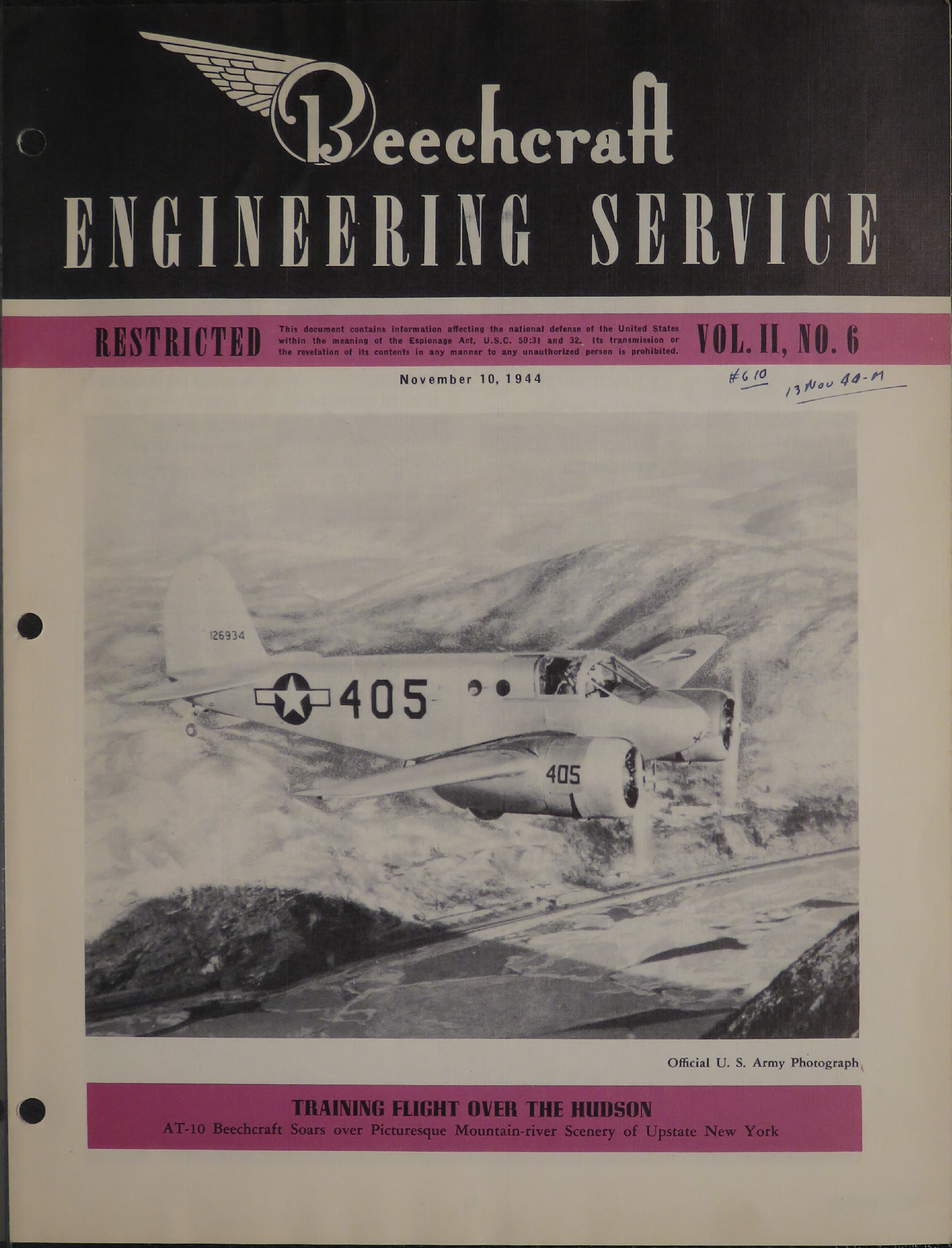 Sample page 1 from AirCorps Library document: Vol. II, No. 6 - Beechcraft Engineering Service
