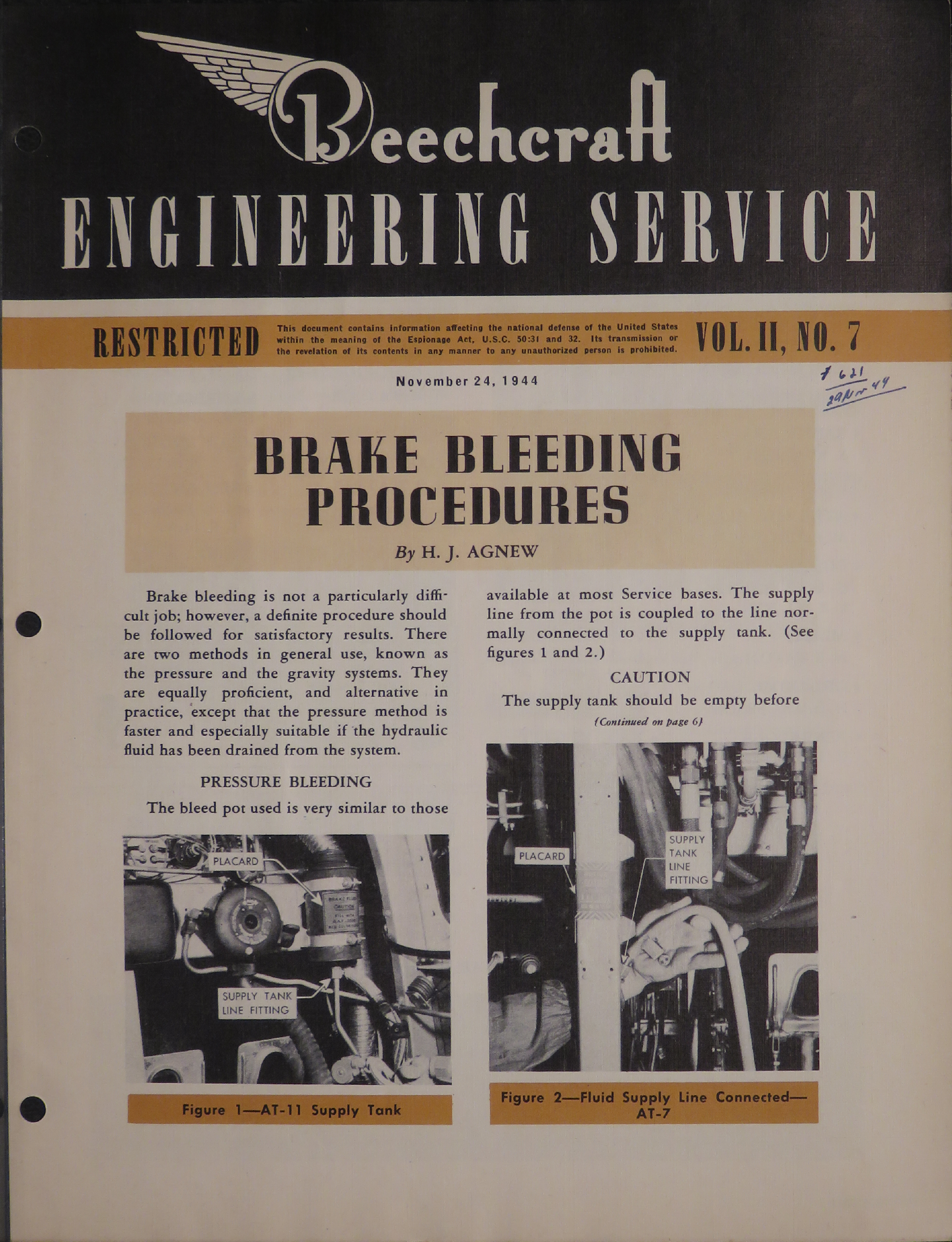 Sample page 1 from AirCorps Library document: Vol. II, No. 7 - Beechcraft Engineering Service