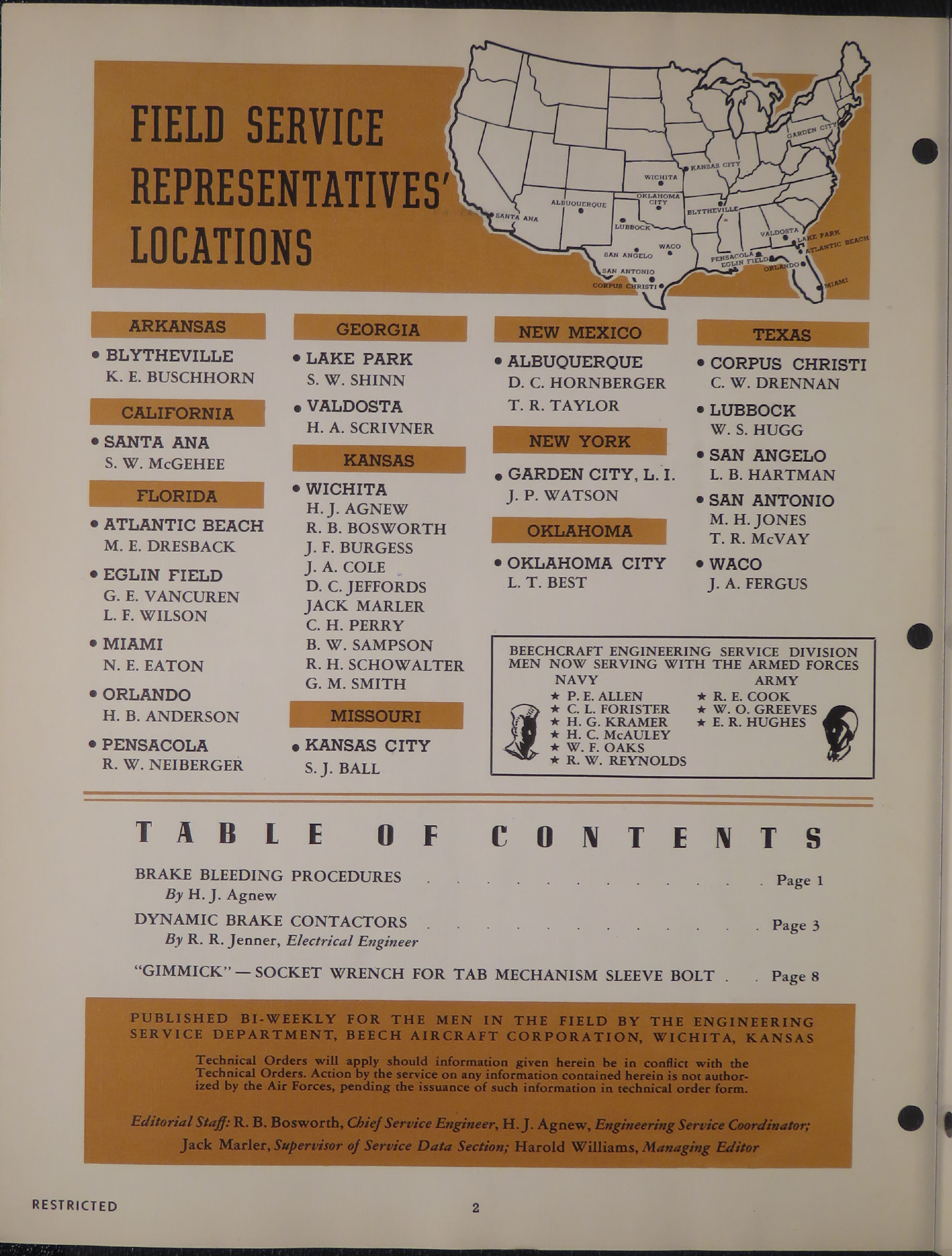 Sample page 2 from AirCorps Library document: Vol. II, No. 7 - Beechcraft Engineering Service