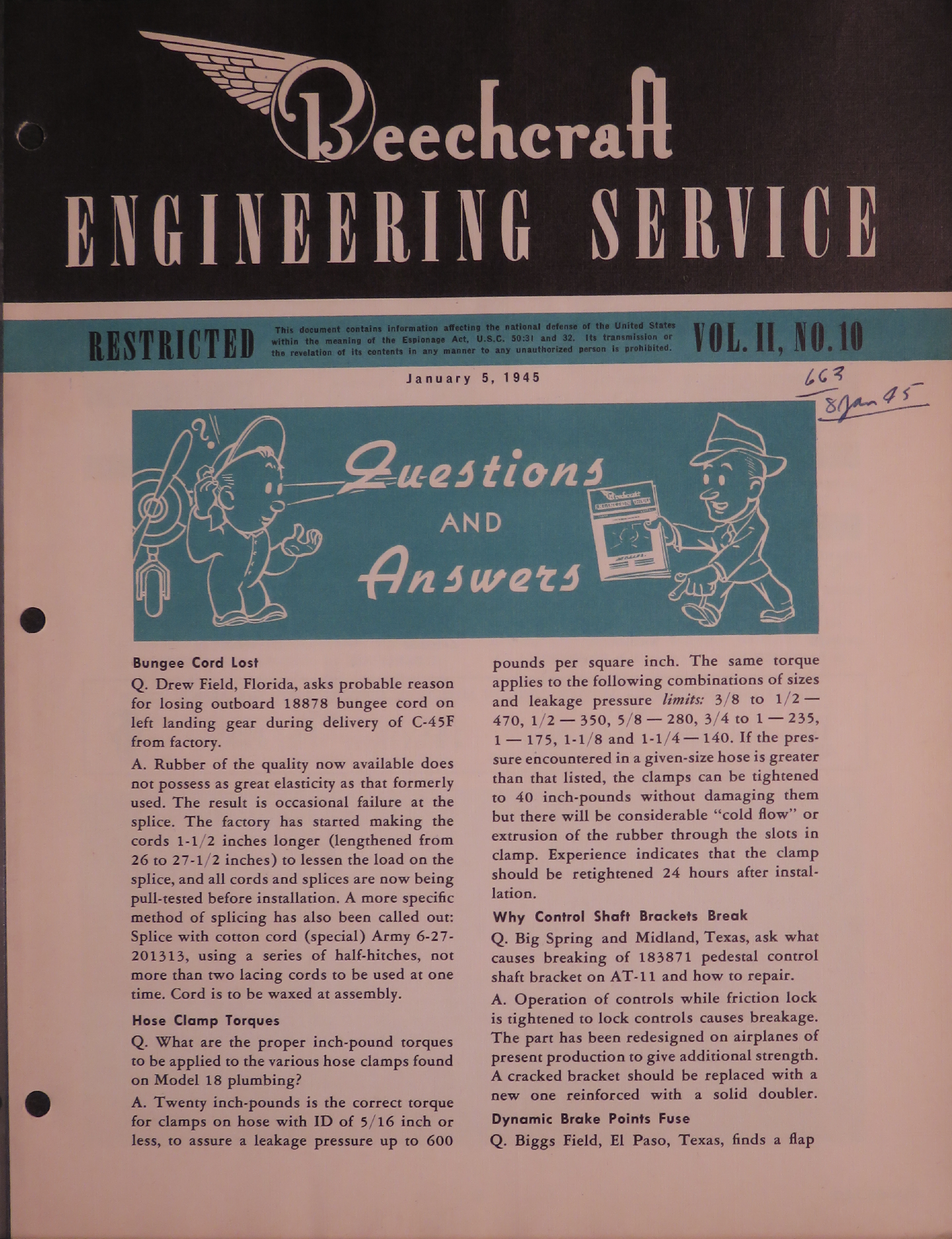 Sample page 1 from AirCorps Library document: Vol. II, No. 10 - Beechcraft Engineering Service