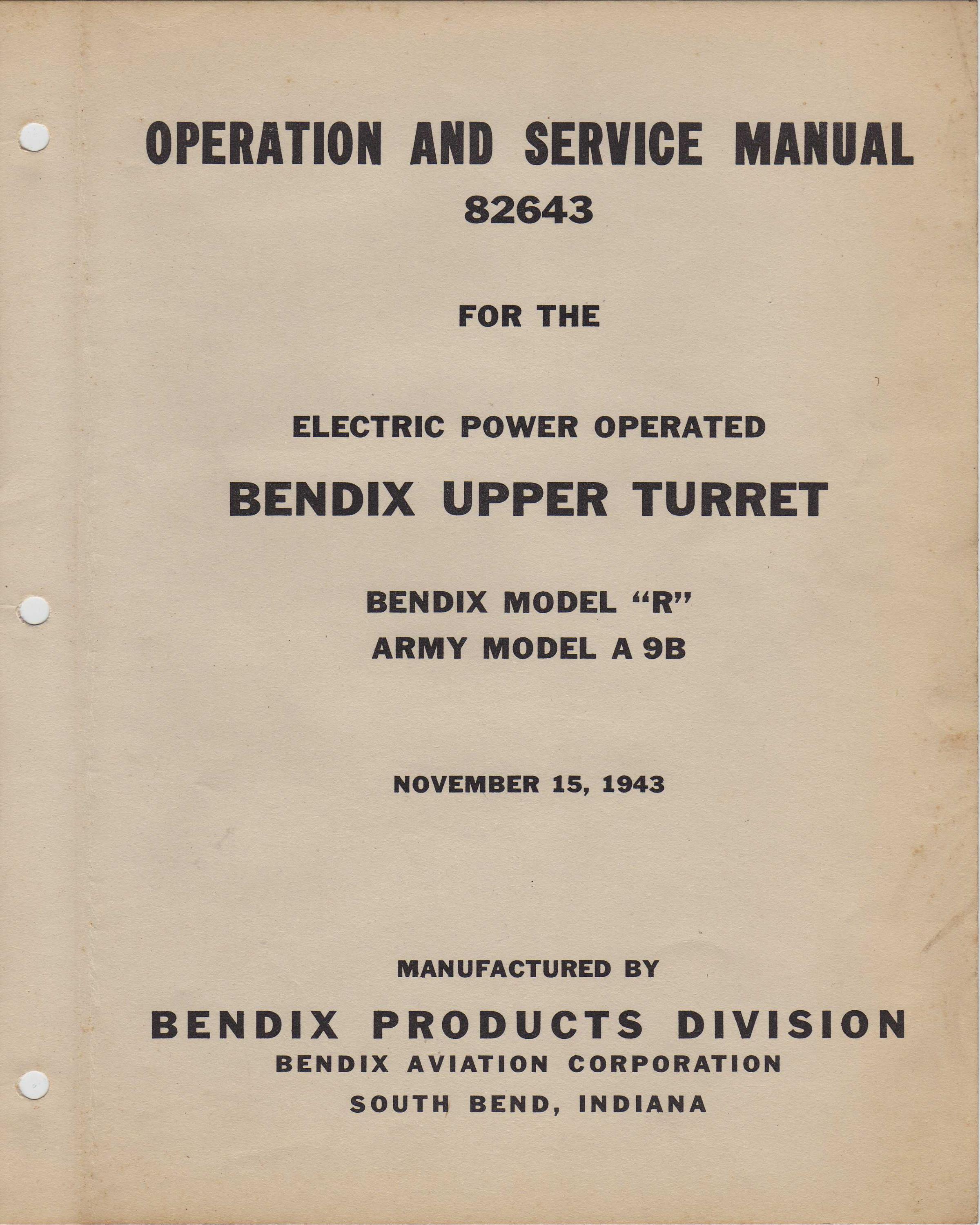 Sample page 2 from AirCorps Library document: Bendix Upper Turret Model R Operation & Service Manual
