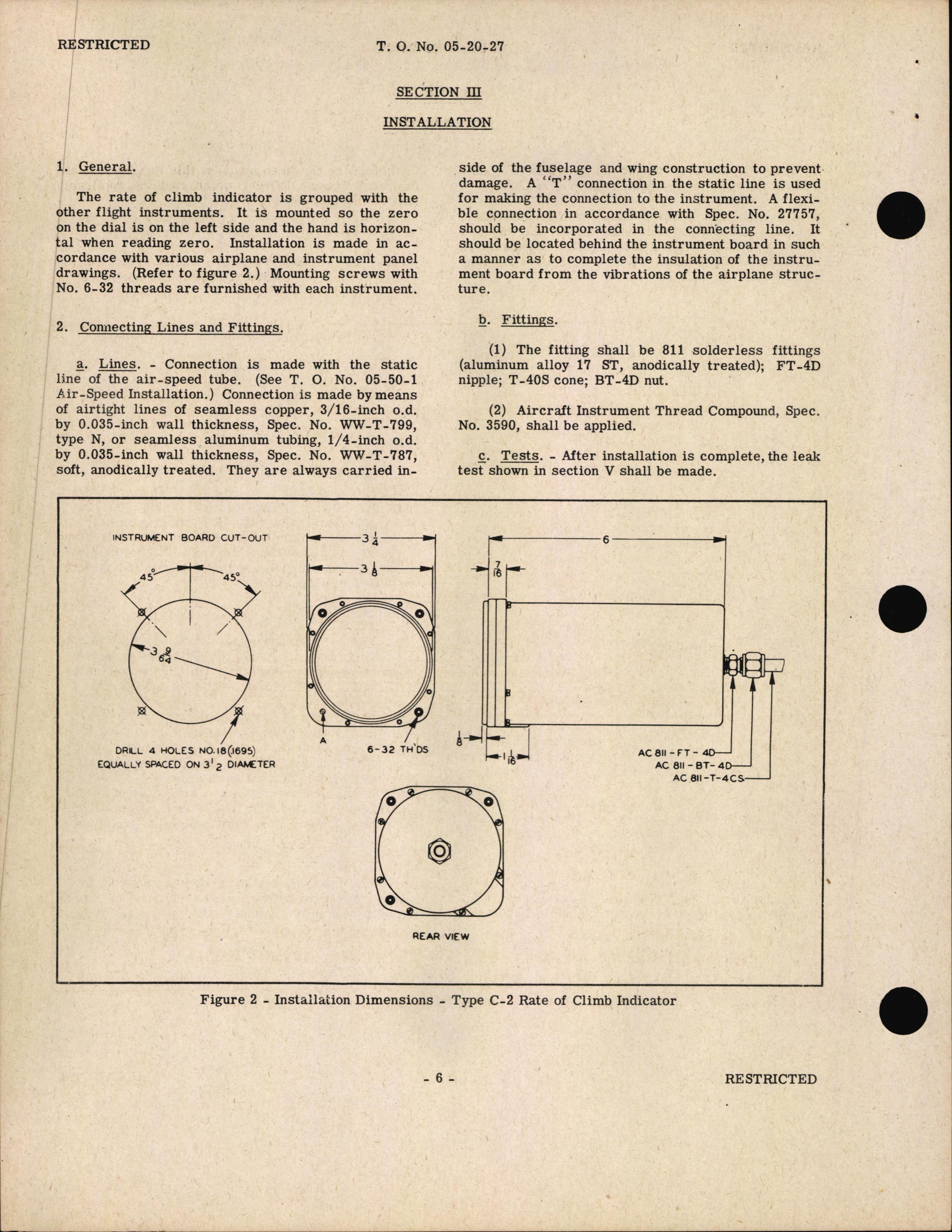 Sample page 8 from AirCorps Library document: Handbook of Instructions with Parts Catalog for Type C-2 Rate of Climb Indicator