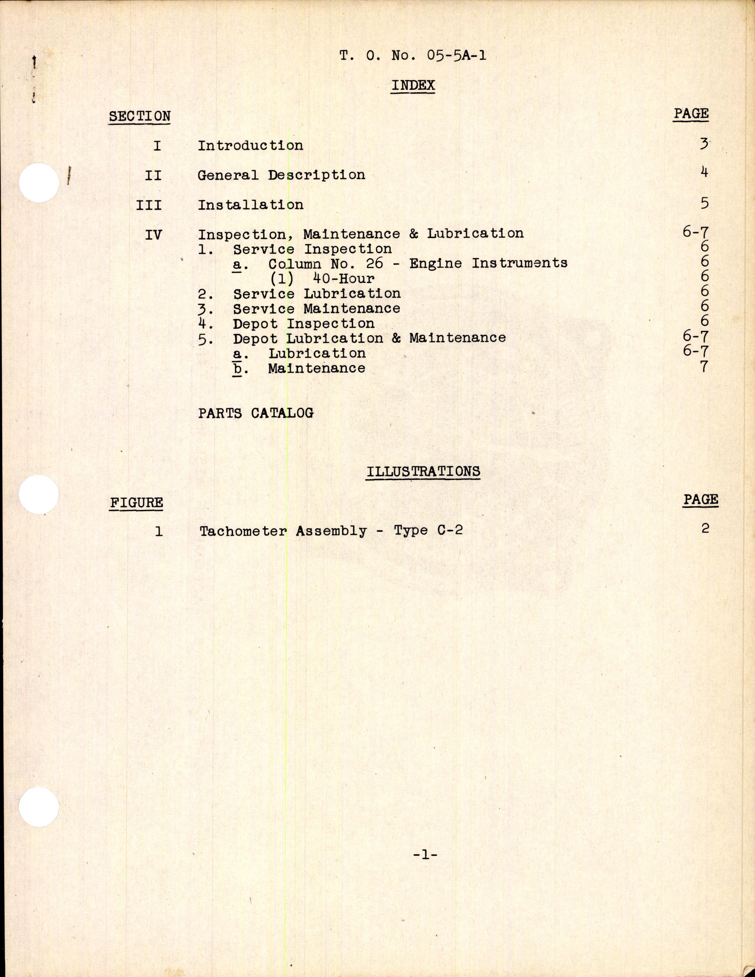 Sample page 3 from AirCorps Library document: Handbook of Instructions with Parts Catalog for the Type C-2 Tachometer