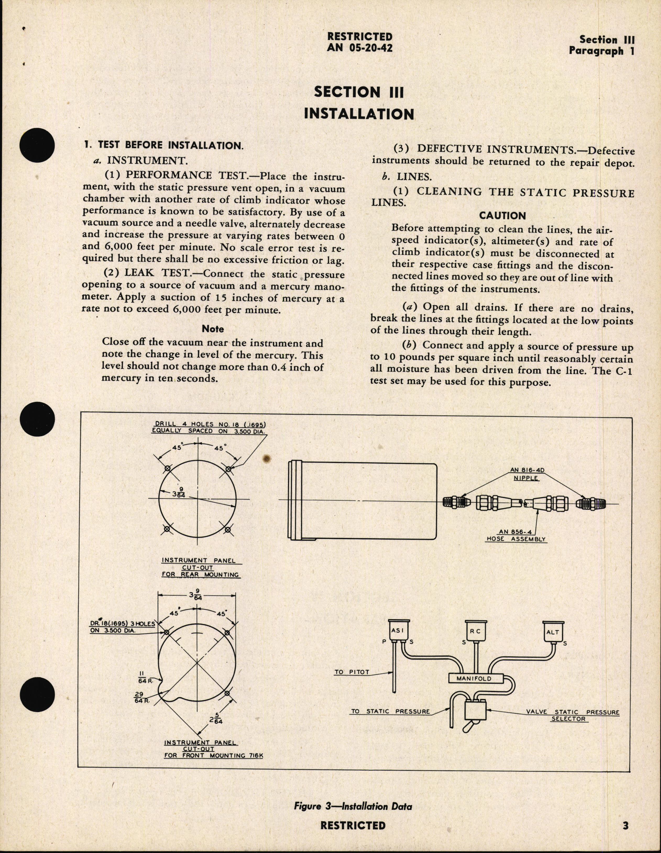 Sample page 7 from AirCorps Library document: Handbook of Instructions with Parts Catalog for Type C-3 Rate of Climb Indicator