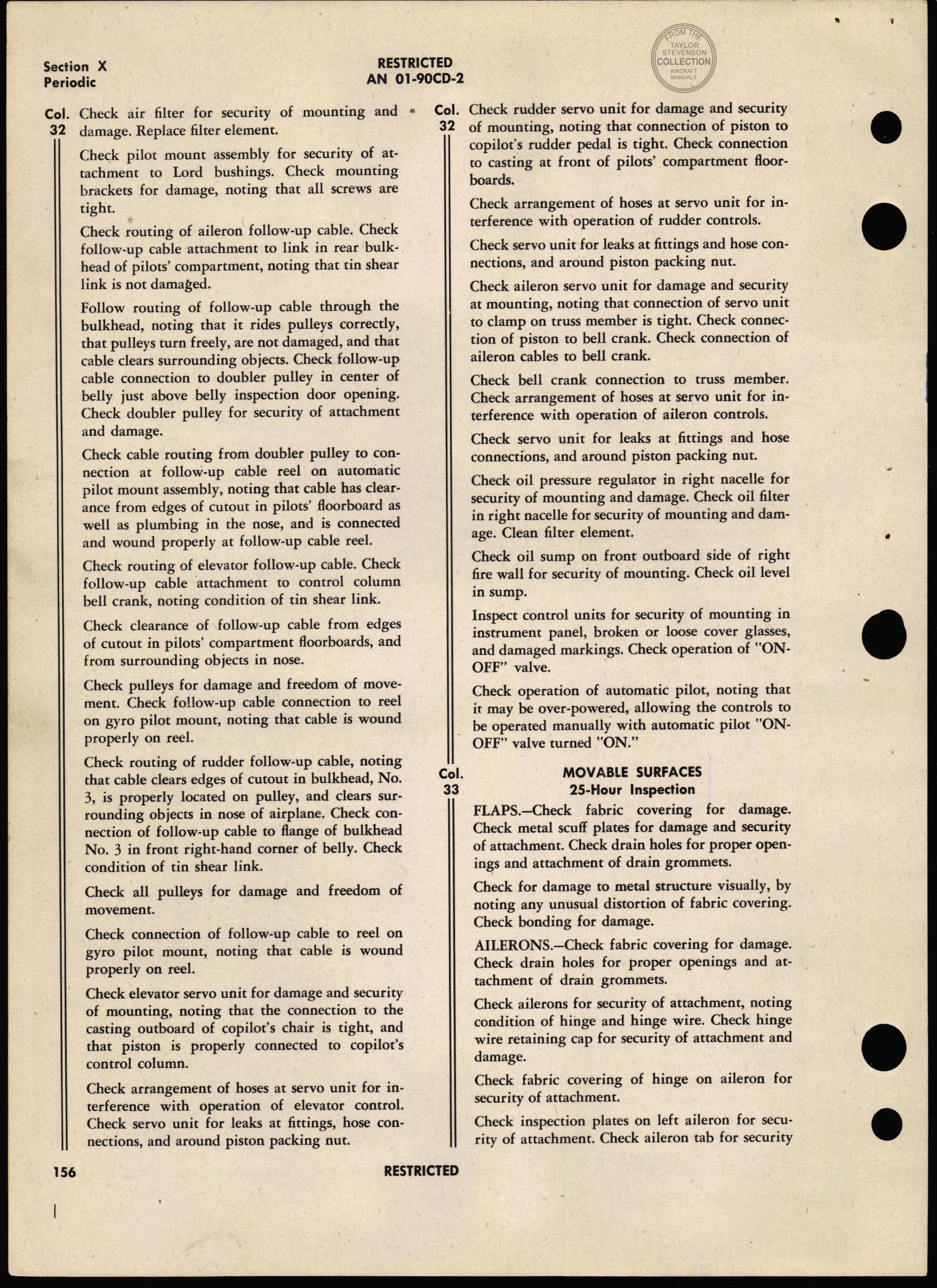 Sample page 174 from AirCorps Library document: Erection & Maintenance Instructions - C-45B - C-45F
