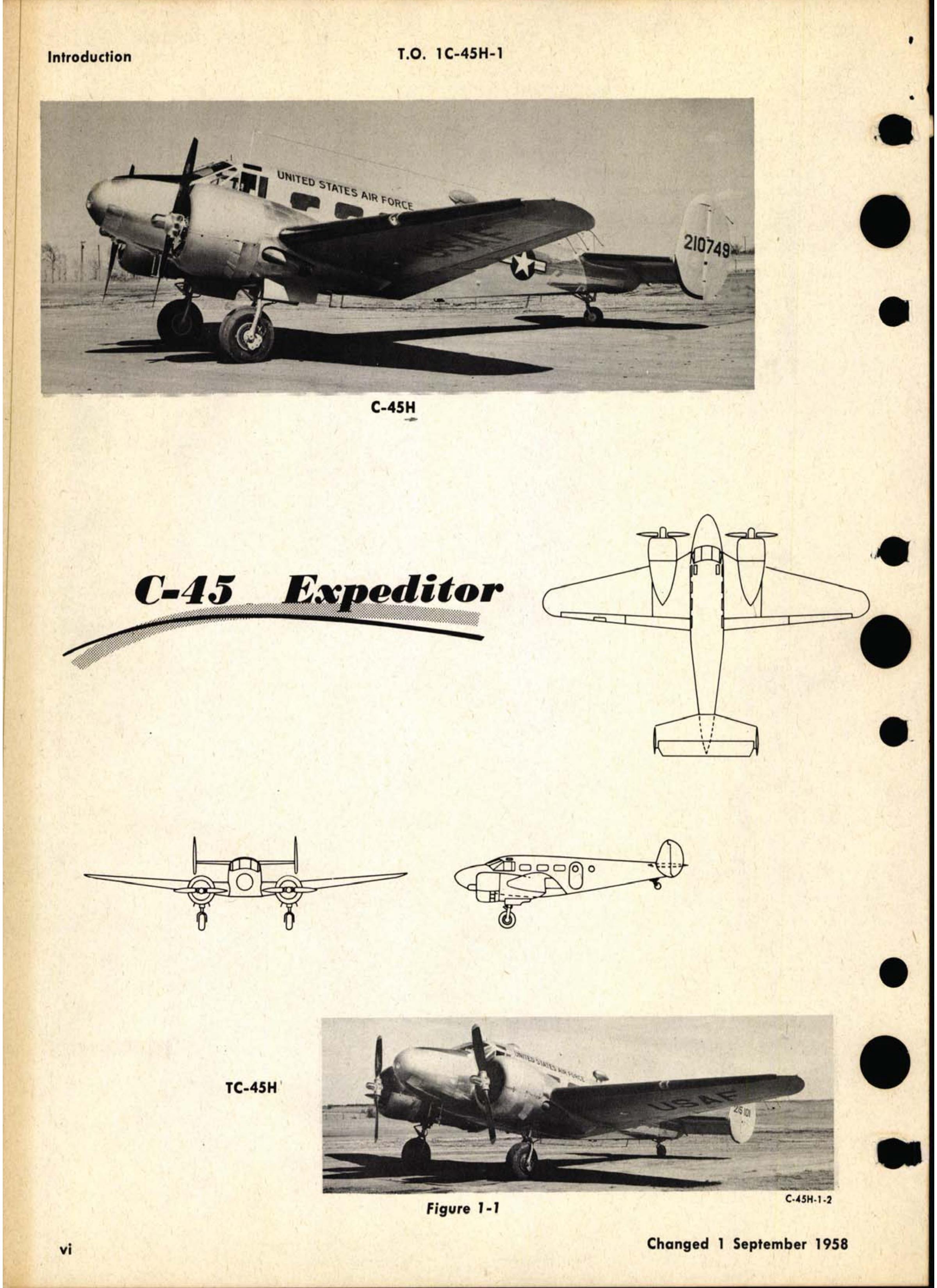 Sample page  10 from AirCorps Library document: C-45H Flight Manual