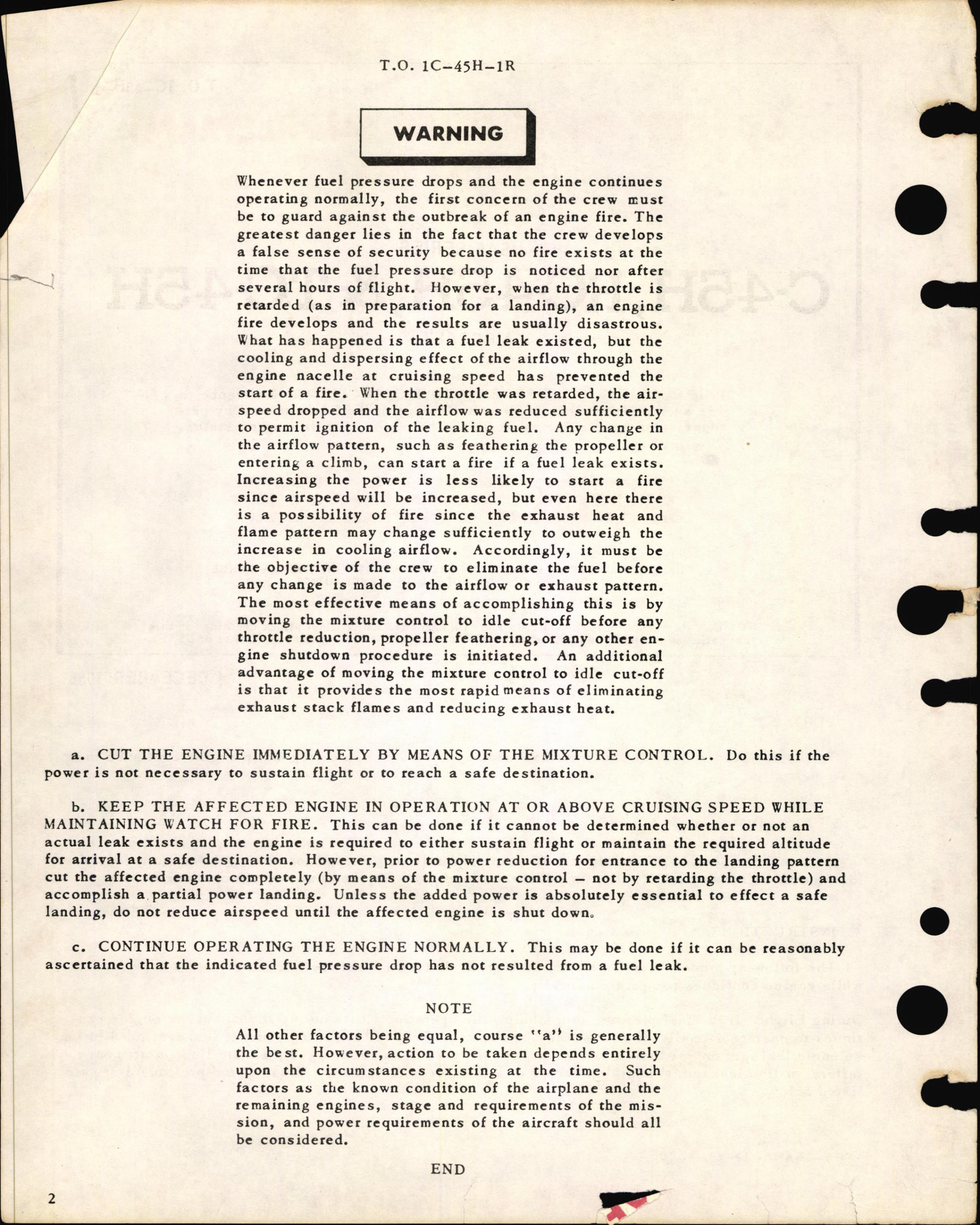 Sample page 2 from AirCorps Library document: C-45 Safety of Flight Supplement
