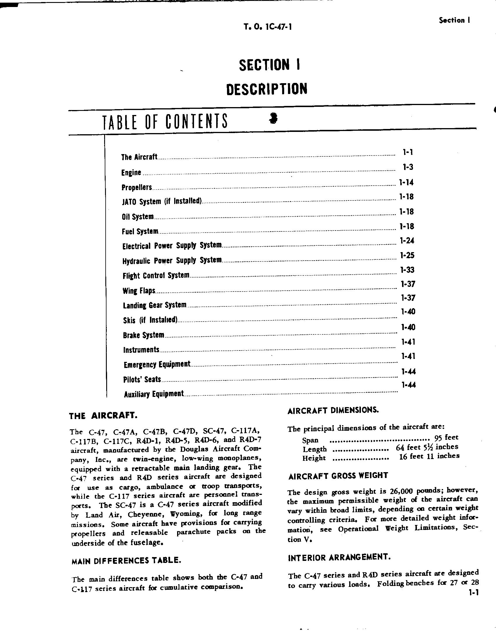 Sample page 7 from AirCorps Library document: Flight Manual for C-47, HC-47, C-117, R4D, and TC-47