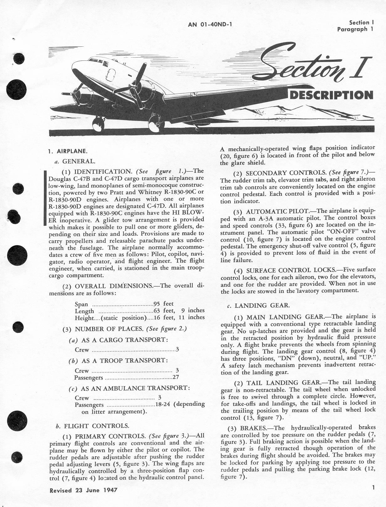 Sample page 7 from AirCorps Library document: Flight Operating Instructions for C-47B, D, and R4D-6 and -7