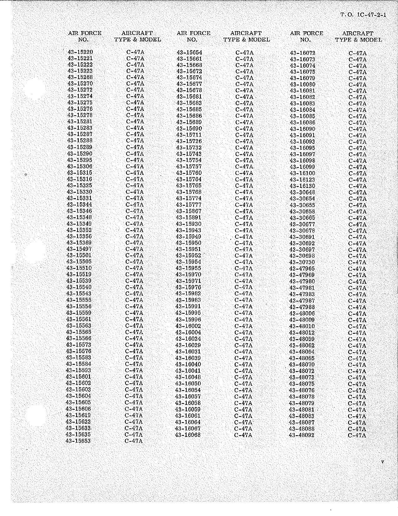 Sample page 7 from AirCorps Library document: Maintenance Instructions for C-47, C-47A, C-47B, C-47D, AC-47, EC-47, RC-47, C-117A, C-117B, and C-117C