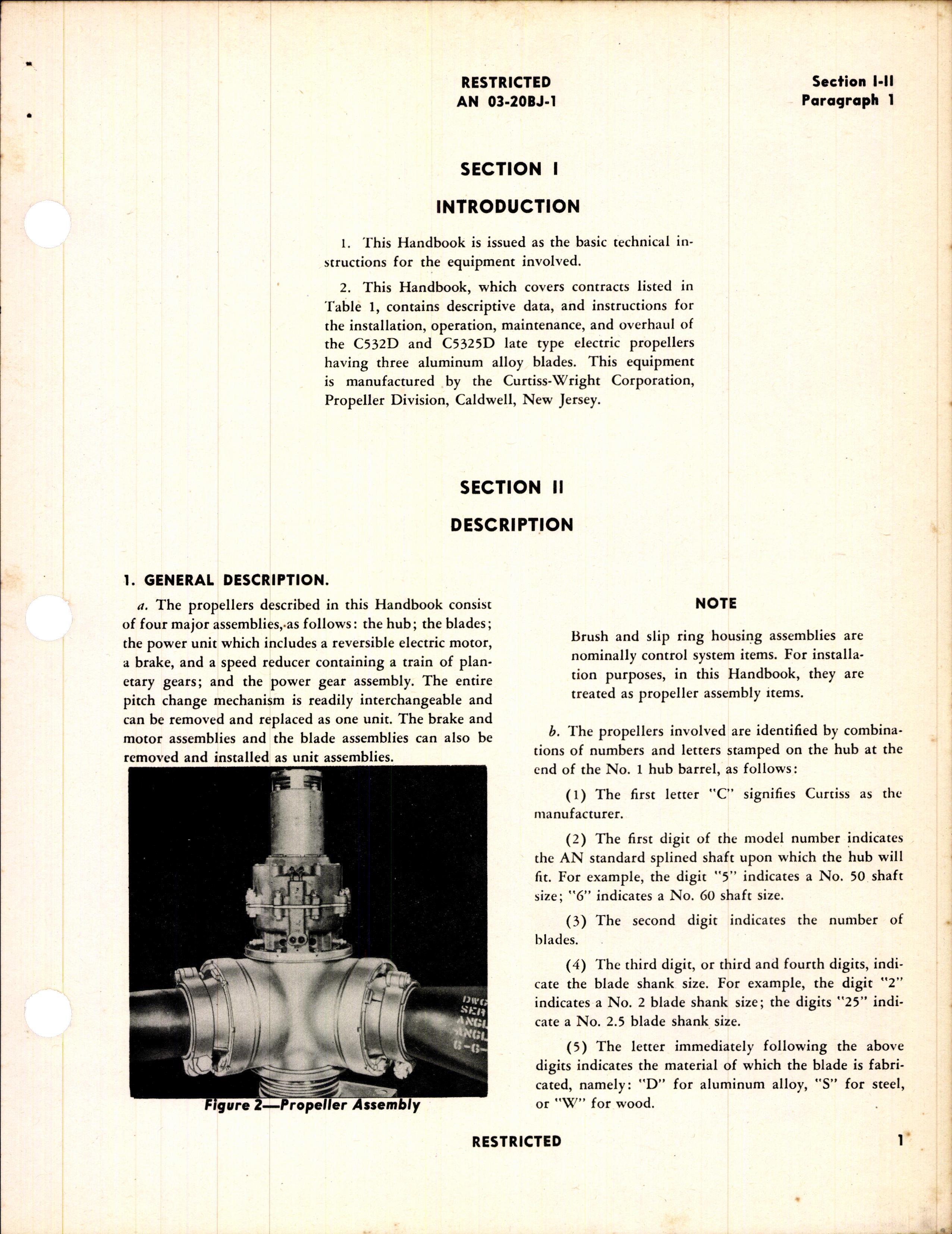 Sample page 7 from AirCorps Library document: Operation, Service, & Overhaul Instructions for Curtiss-Wright Models C532D & C5325D Electric Propellers