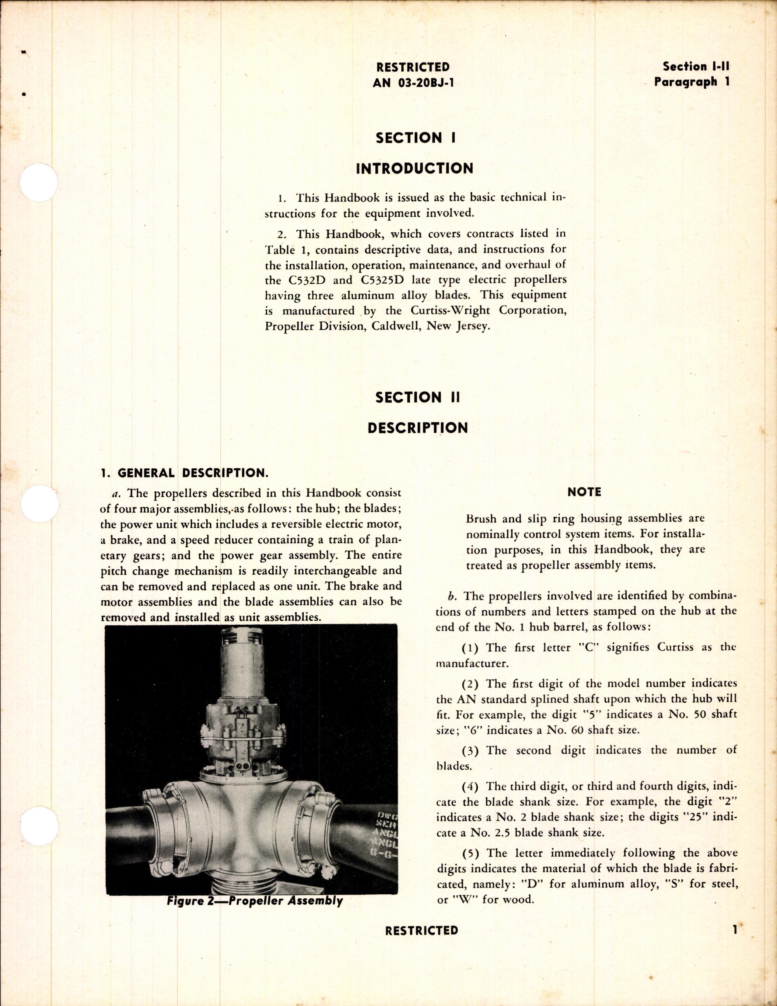 Sample page 7 from AirCorps Library document: Operation, Service, & Overhaul Instructions for Curtiss-Wright Models C532D & C5325D Electric Propellers