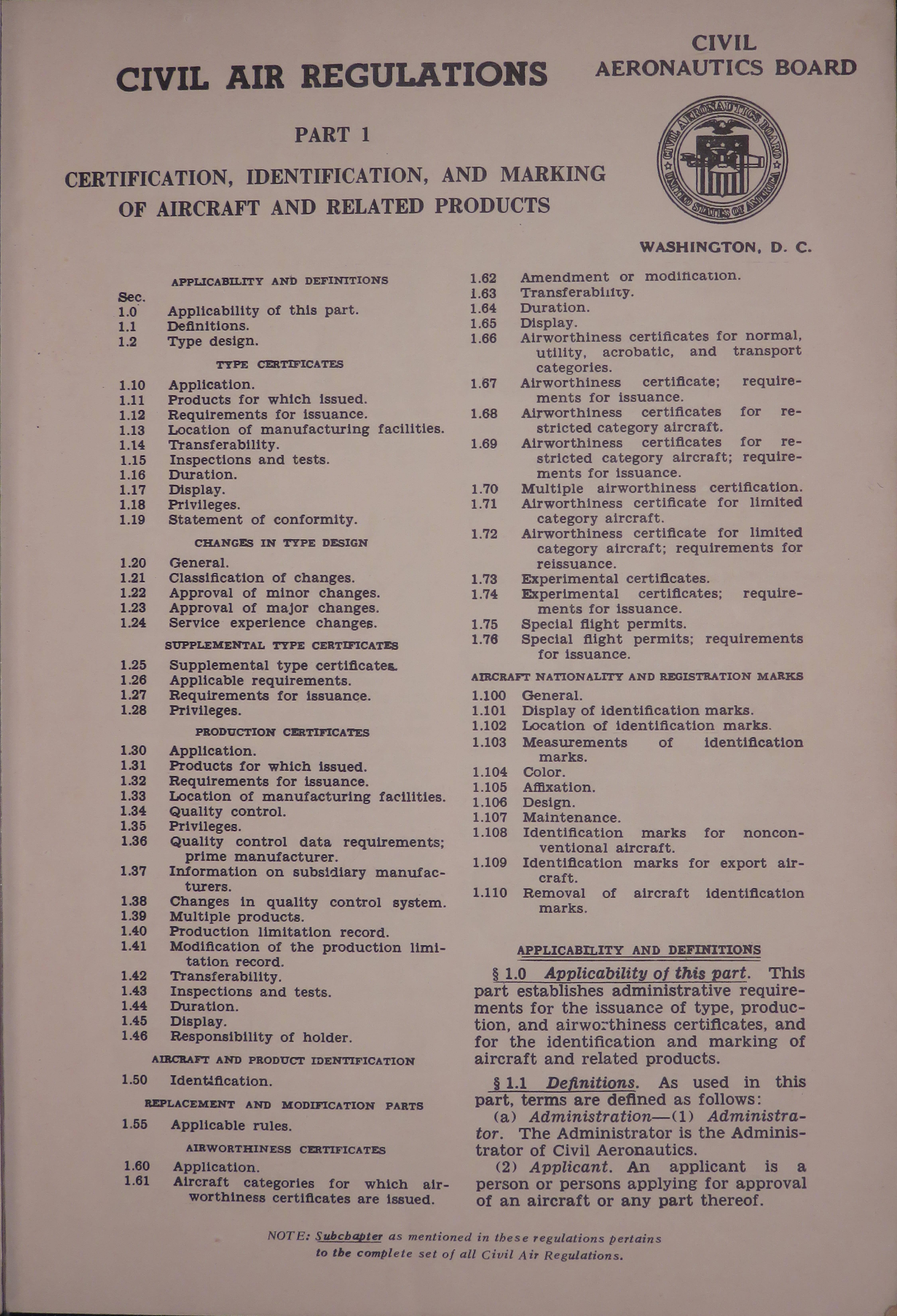 Sample page 5 from AirCorps Library document: Civil Air Regulations and Flight Standards for Pilots
