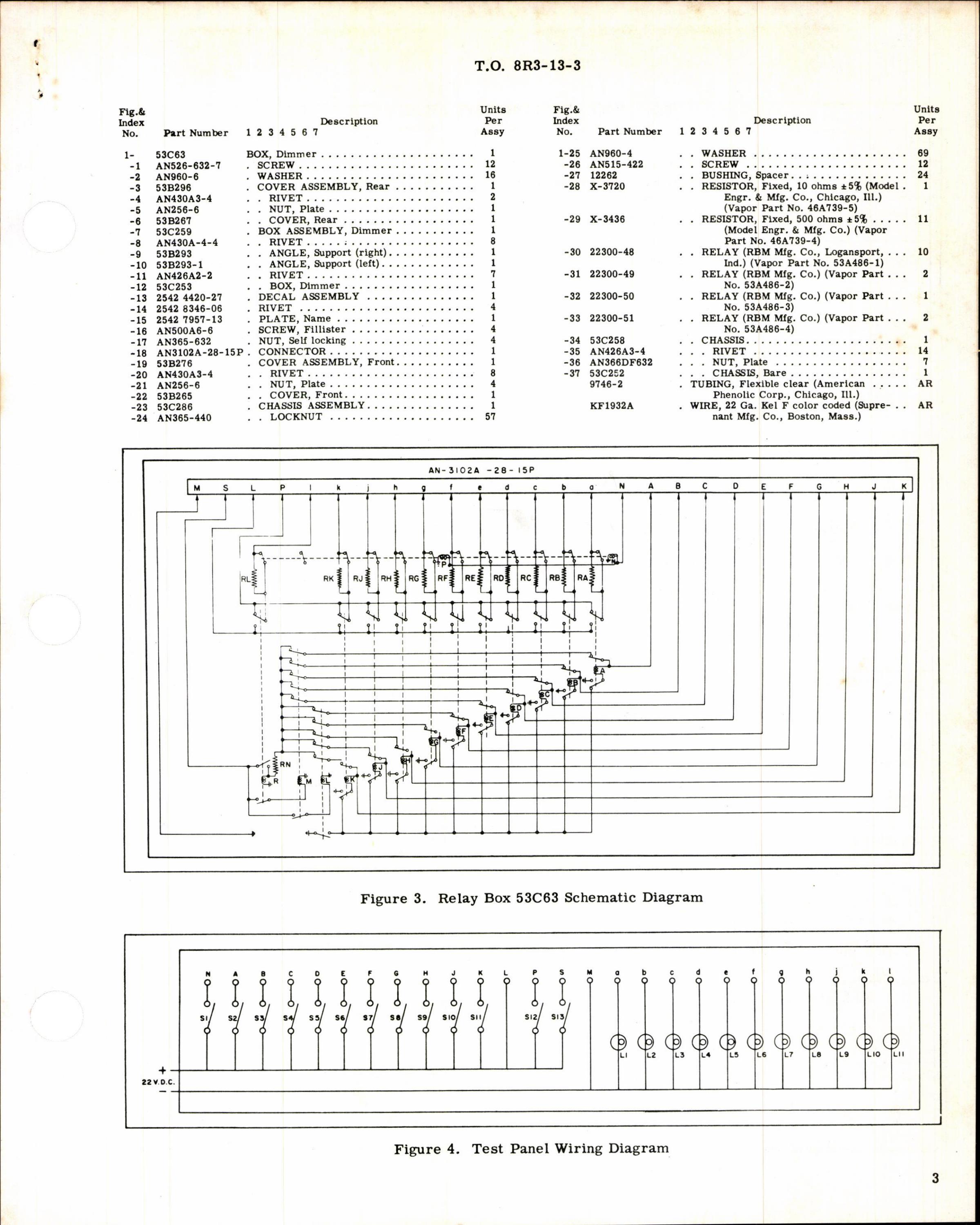 Sample page 3 from AirCorps Library document: Control Box, Relay Master Warning and Dimming