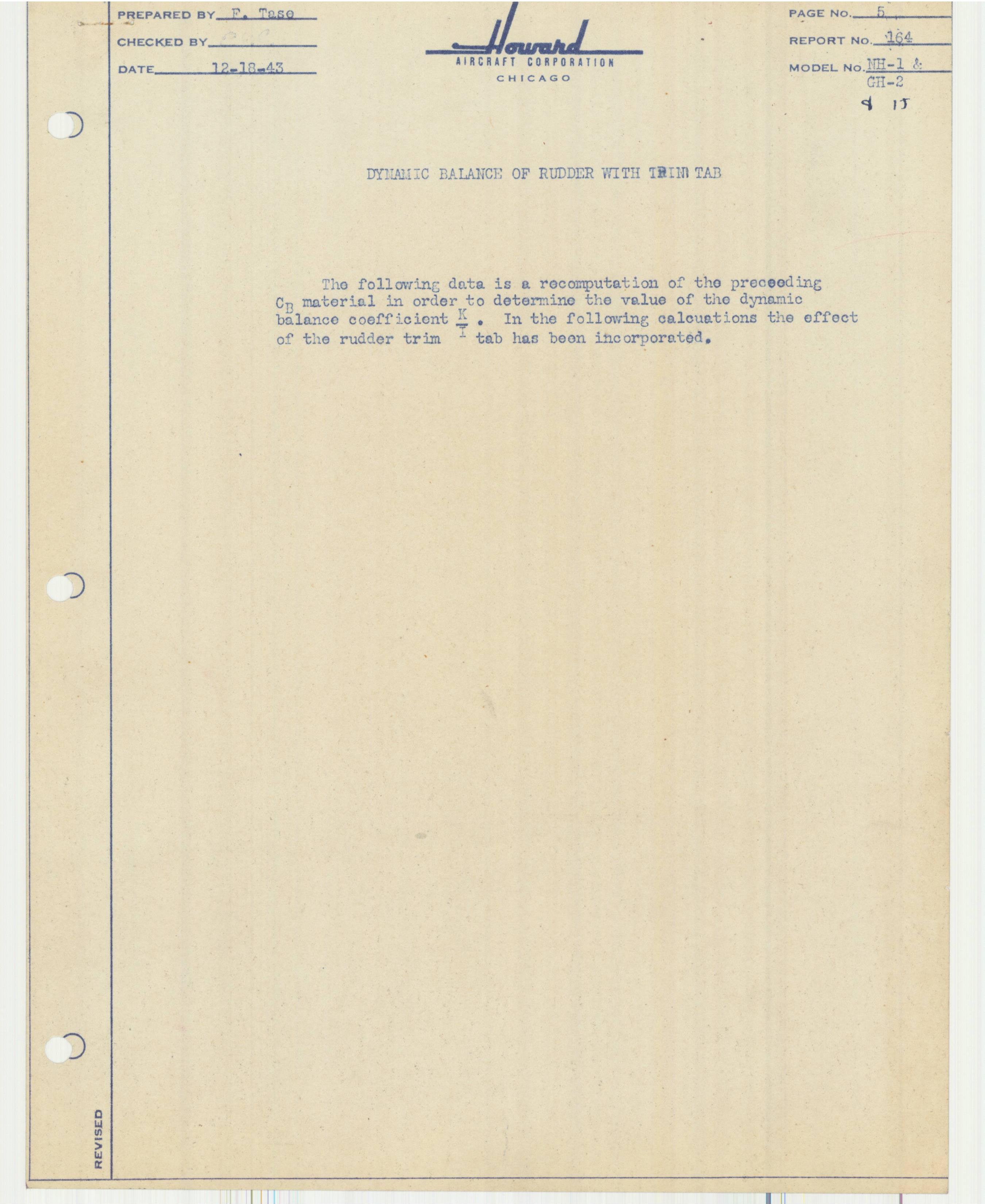 Sample page 24 from AirCorps Library document: Report 164, Dynamic Balance Coefficients for Rudder & Elevators, DGA-15