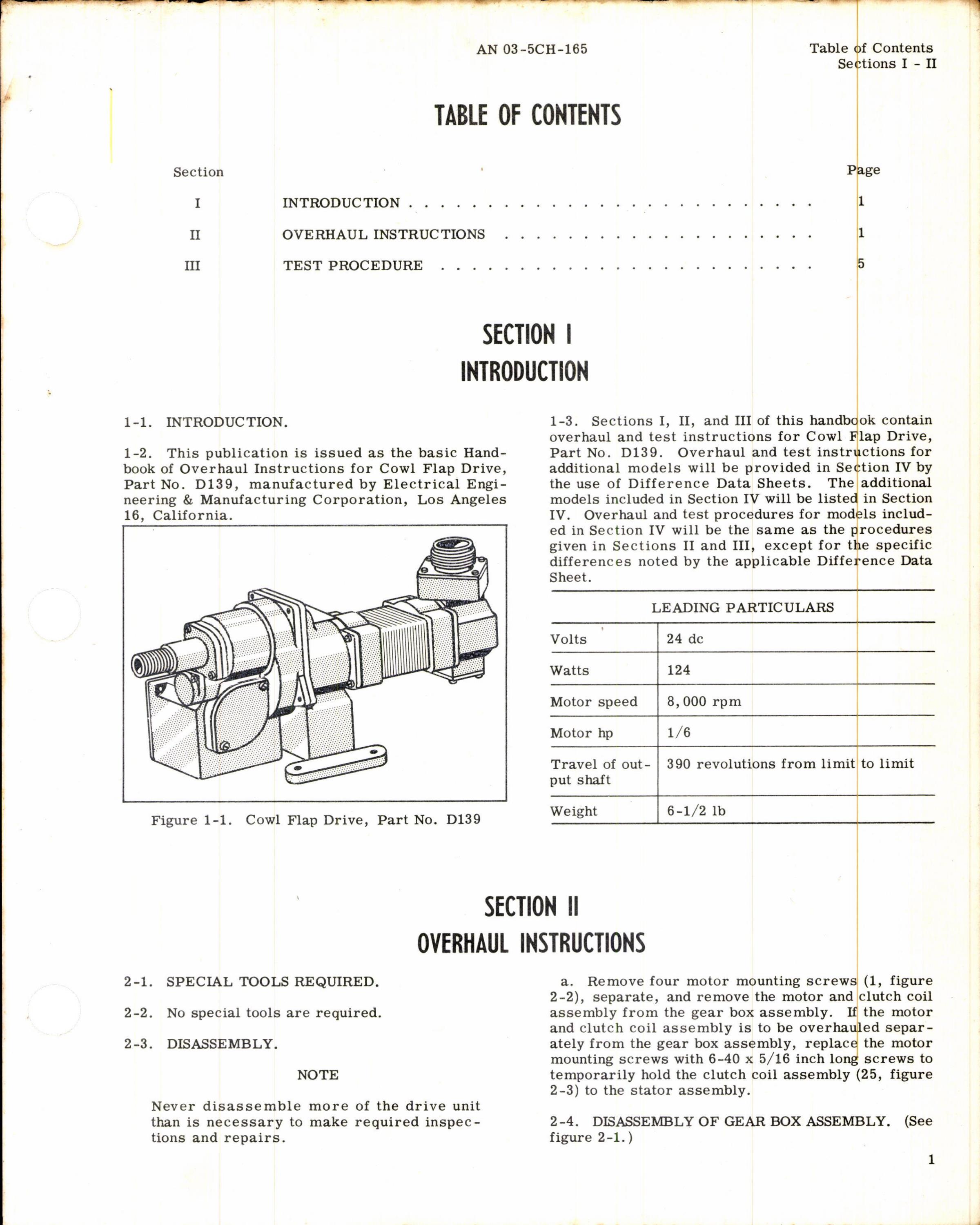 Sample page 3 from AirCorps Library document: Overhaul Instructions for Cowl Flap Drive Part No D139
