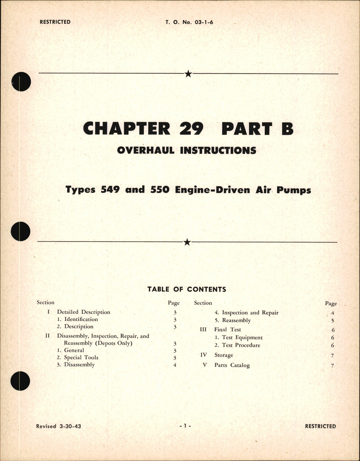 Sample page 1 from AirCorps Library document: Overhaul Instructions for Engine Driven Air Pumps Type 549 & 550