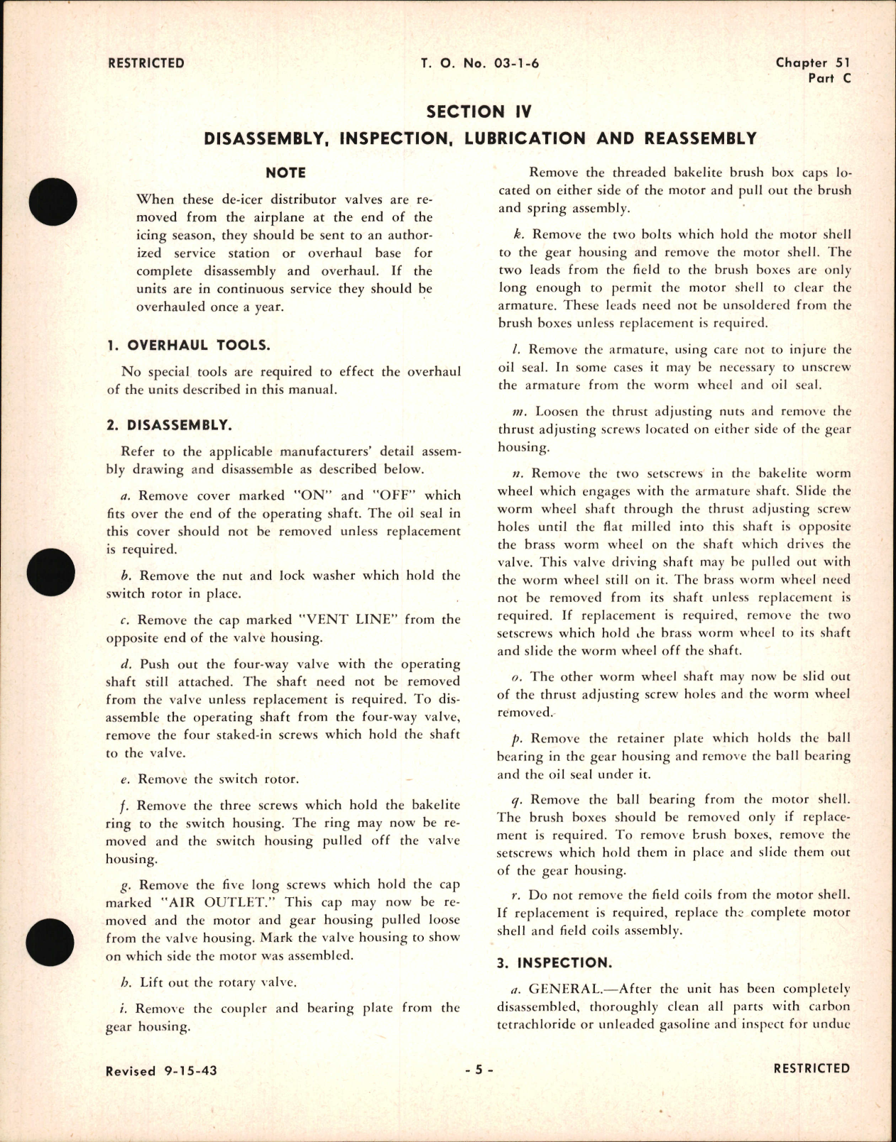 Sample page 5 from AirCorps Library document: Overhaul Instructions for De-Icer Distributing Valves, Ch 51 Part C