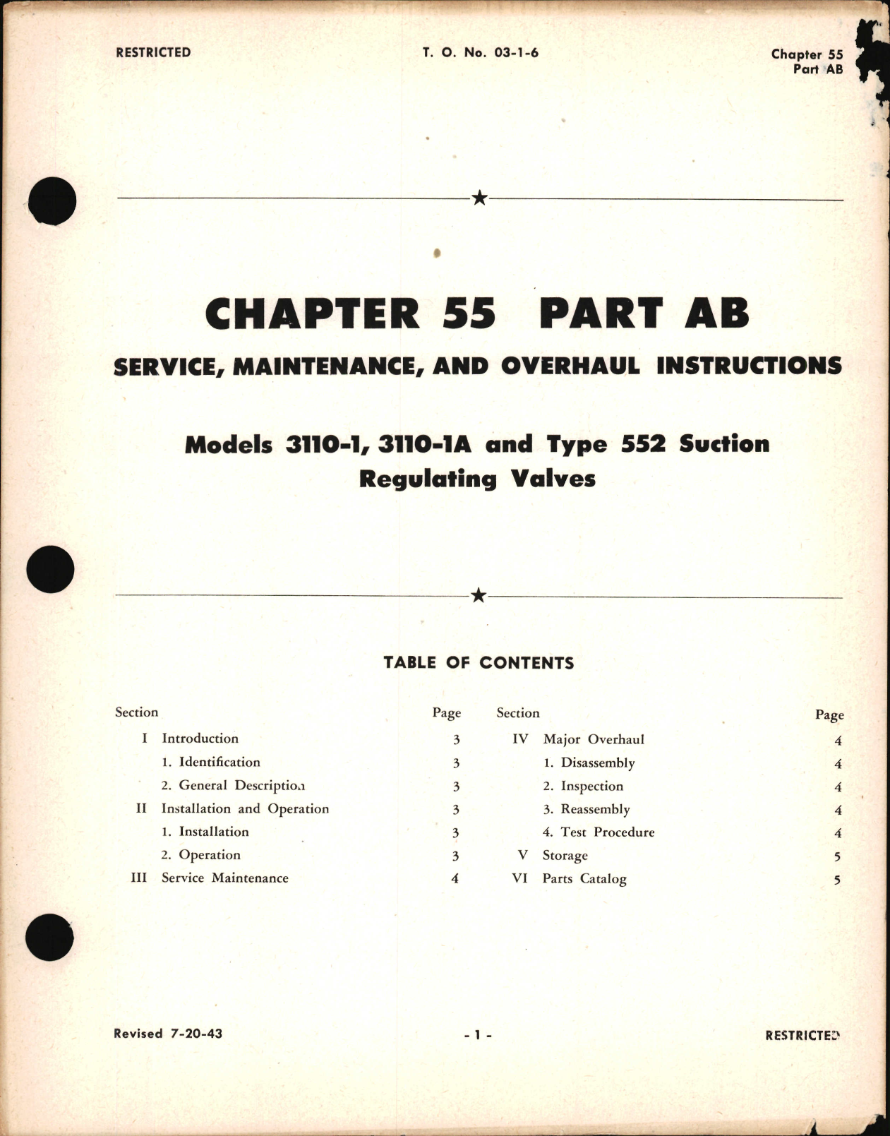 Sample page 1 from AirCorps Library document: Service, Maintenance and Overhaul Instructions for Suction Regulating Valves, Ch 55 Part AB