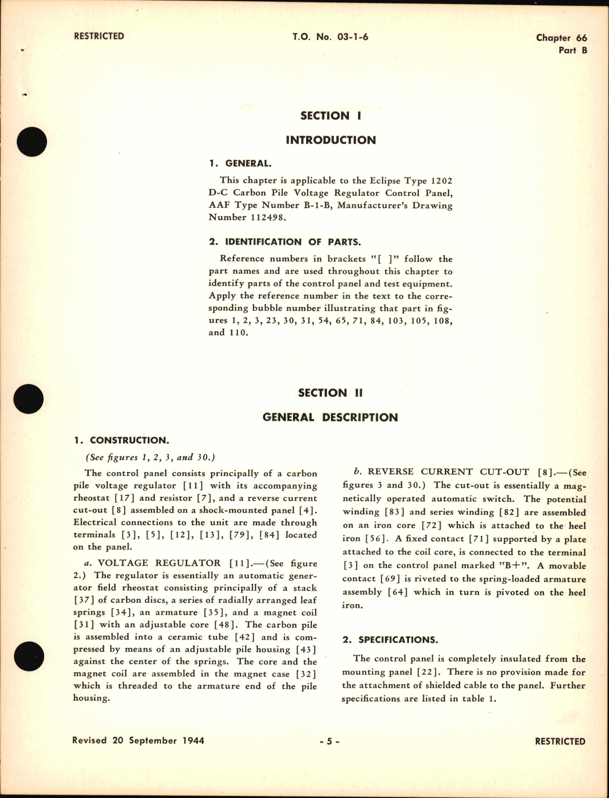 Sample page 5 from AirCorps Library document: Overhaul Instructions for D-C Carbon Pile Voltage Regulator Control Panel