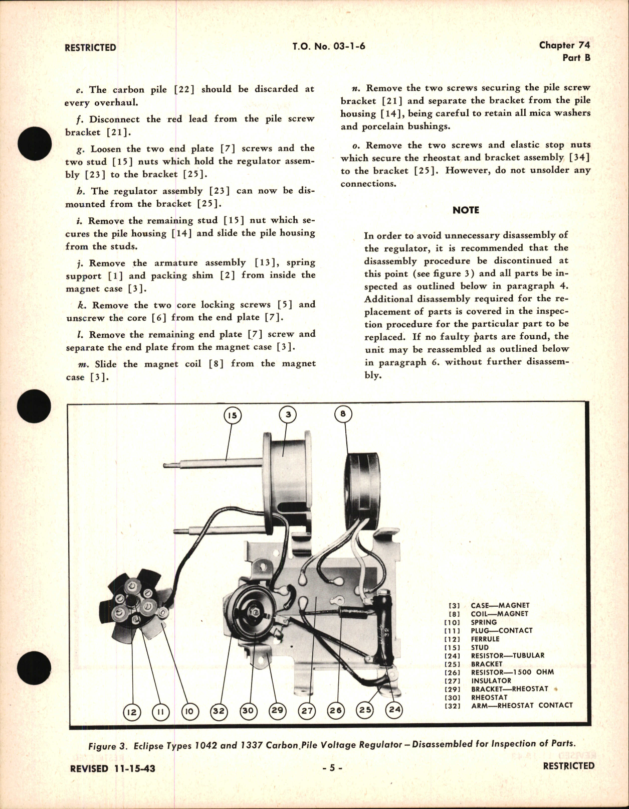 Sample page 5 from AirCorps Library document: Overhaul Instructions for Carbon Pile Voltage Regulator, Ch 74 Part B