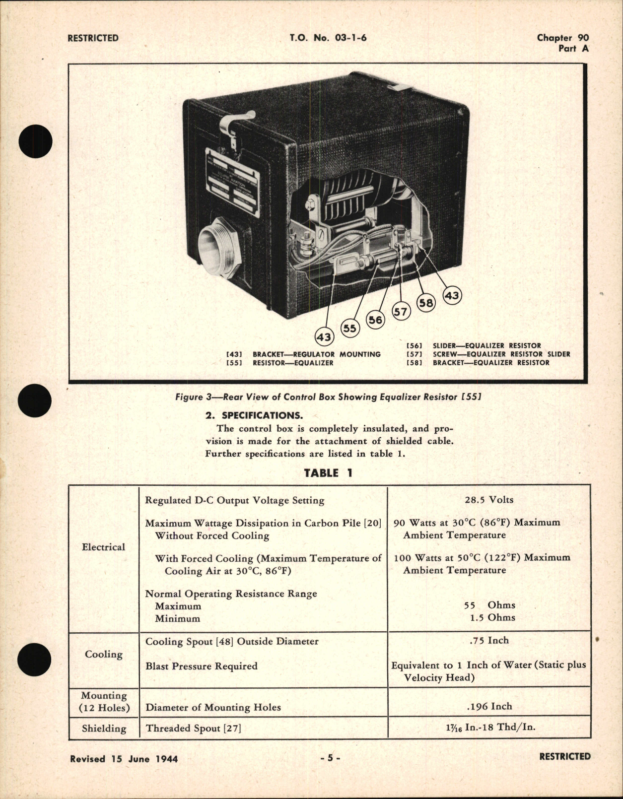 Sample page 5 from AirCorps Library document: Operating and Service Instructions for D-C Carbon Pile Voltage Regulator Control Box, Type 1305 Model 1, Ch 90 Part A