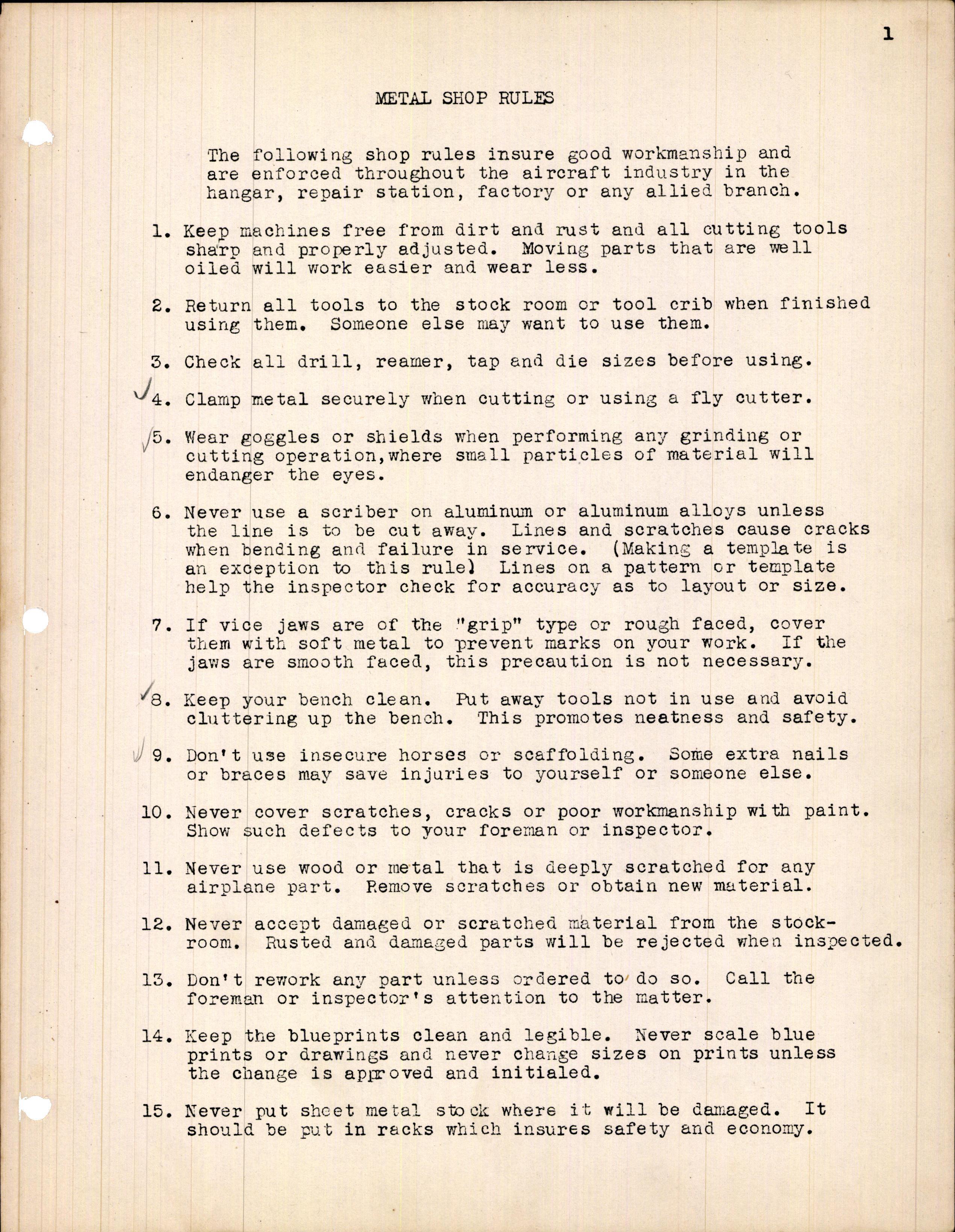 Sample page 3 from AirCorps Library document: Casey Jones School of Aeronautics - Primary Metalworks